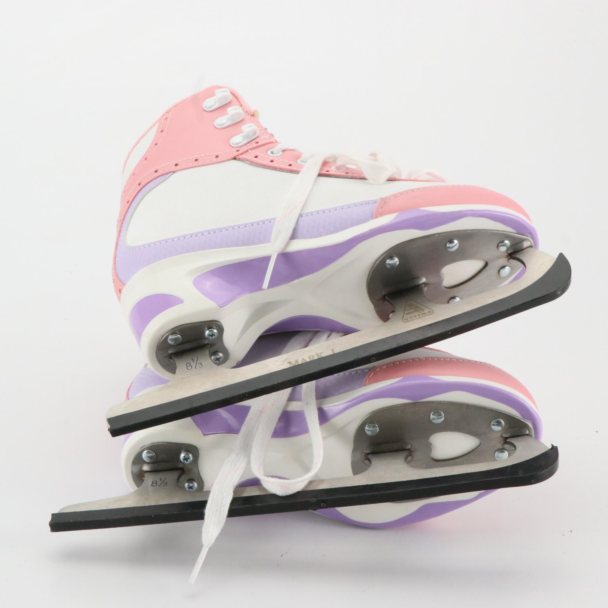 Children's Jackson Skates Softec Vista Ice Skates in Pink, Purple and White