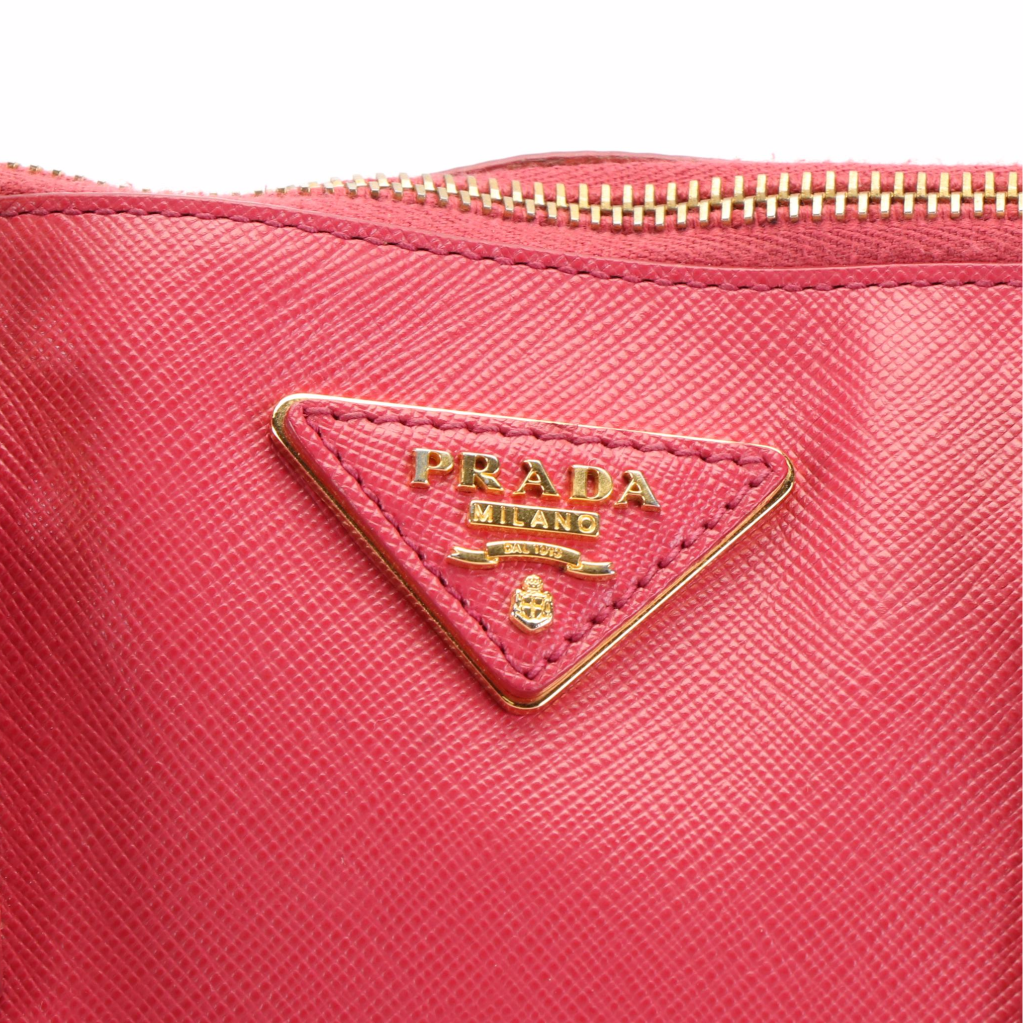 Prada Promenade Peonia Saffiano Leather Convertible Bag