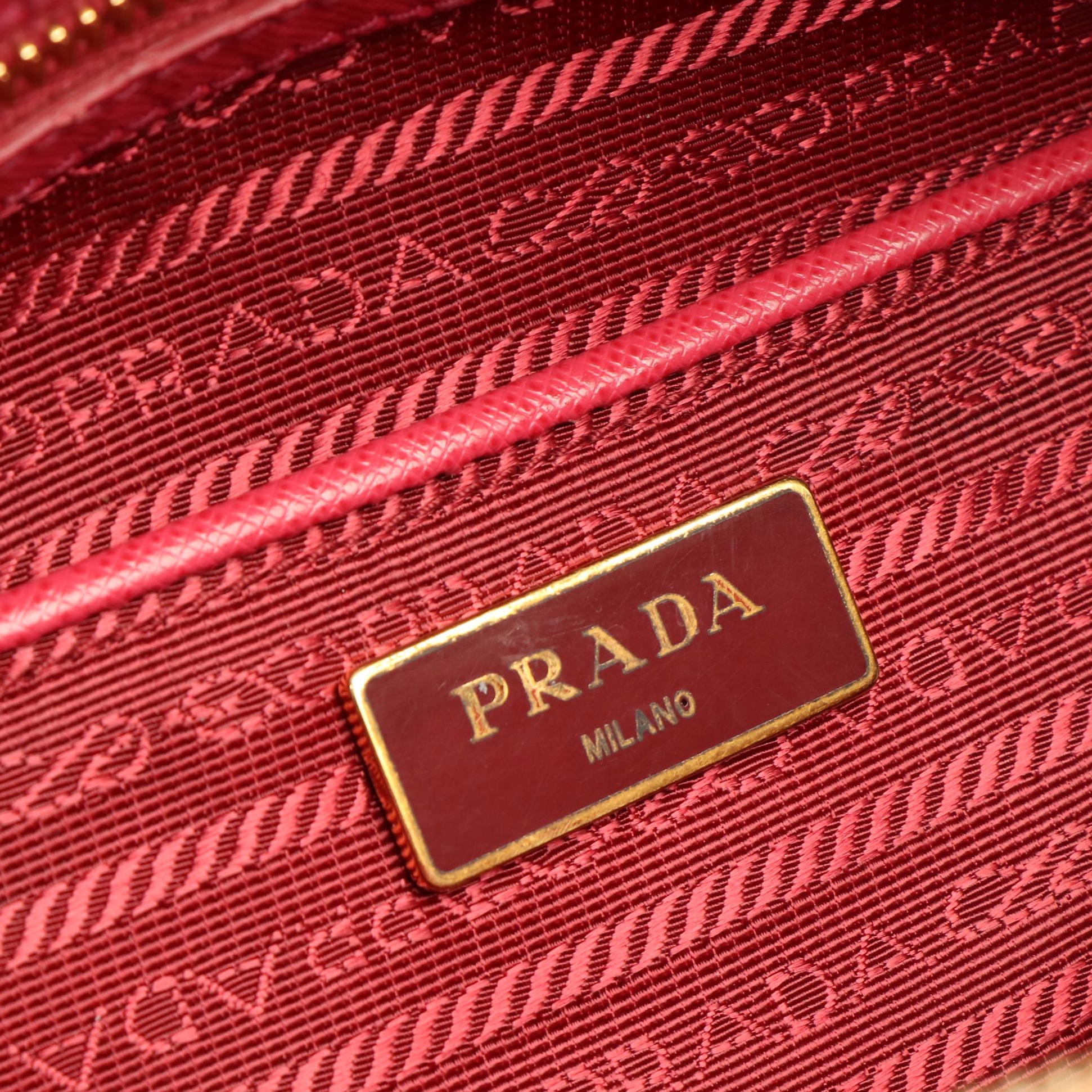 Prada Promenade Peonia Saffiano Leather Convertible Bag
