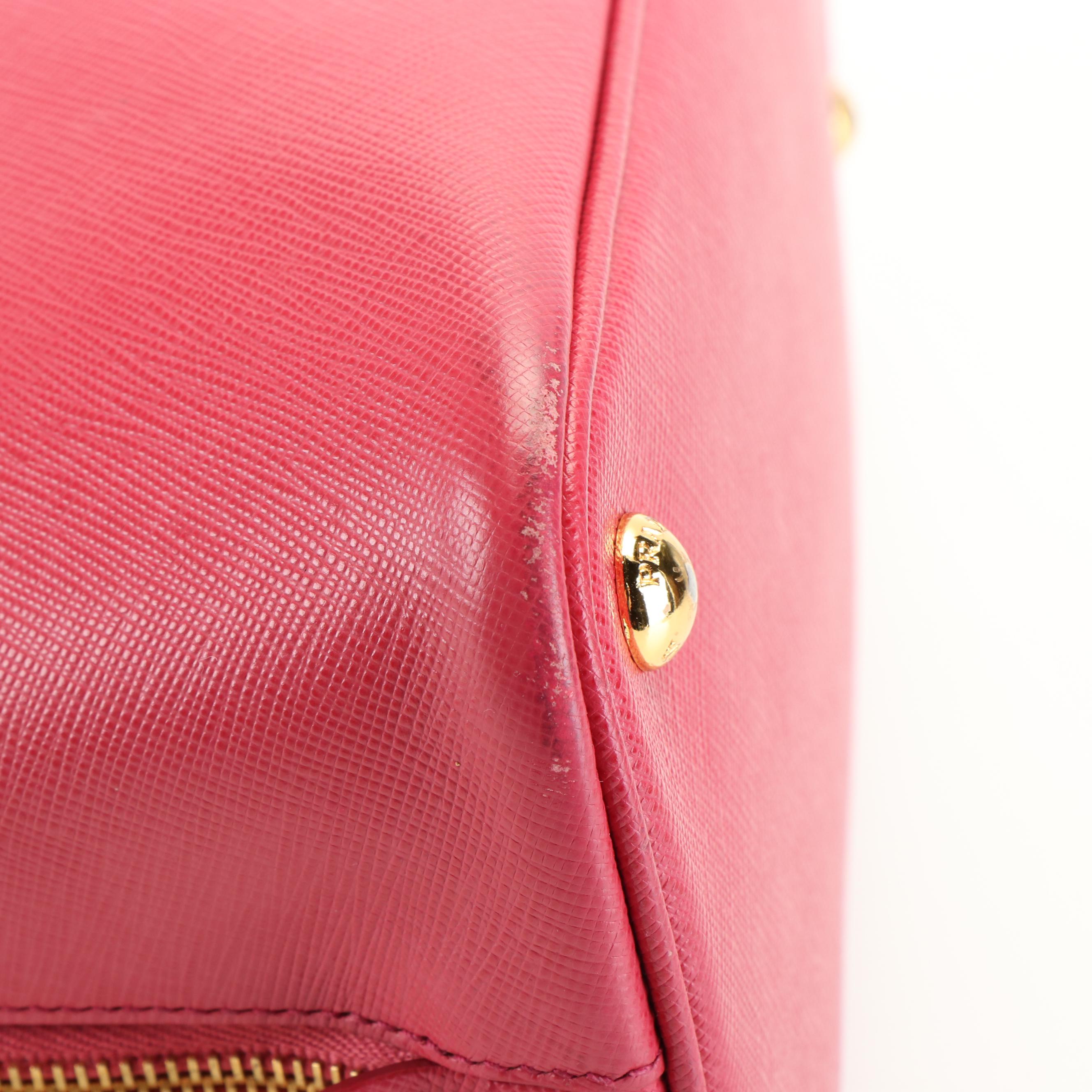 Prada Promenade Peonia Saffiano Leather Convertible Bag