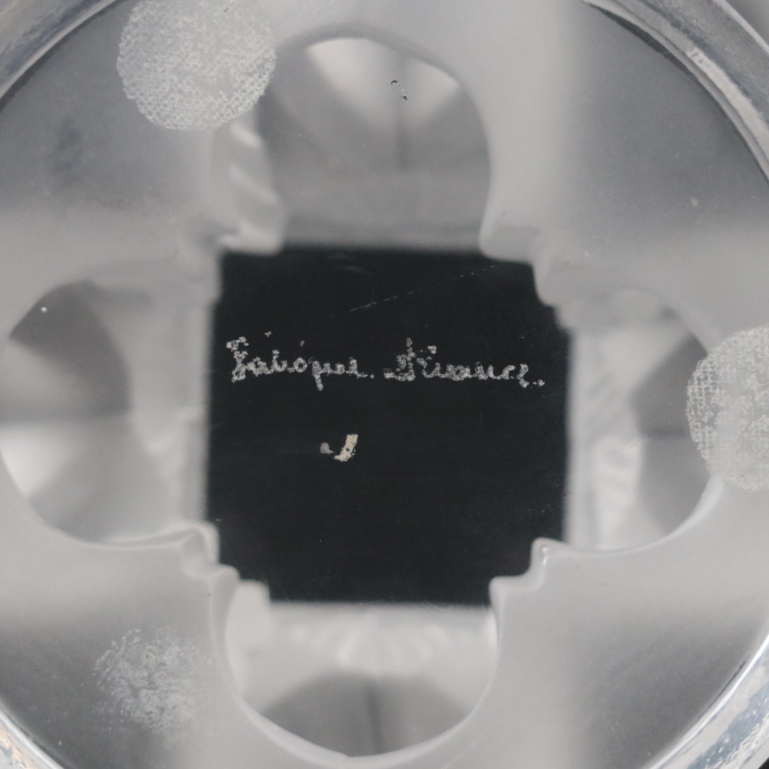 Lalique "Nogent" Frosted and Clear Crystal Footed Bowl, 1945–1977