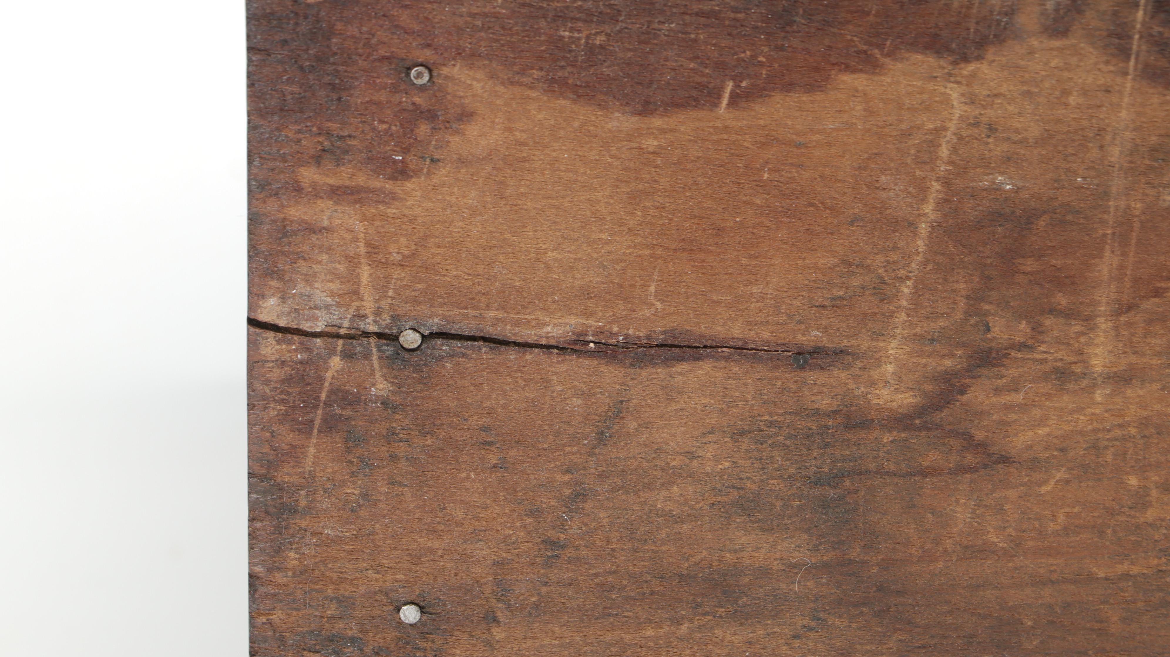 English Victorian Oblong Box with Brass Handle, Lock and Corner Guards