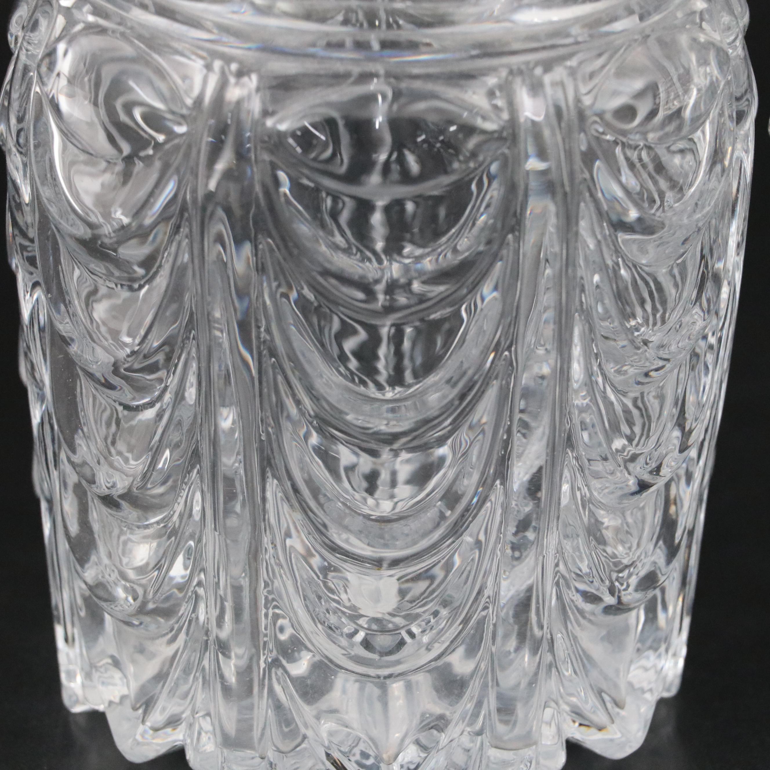 Pair of Baccarat Mold Blown Glass ‘Moule En Plein’ Decanters