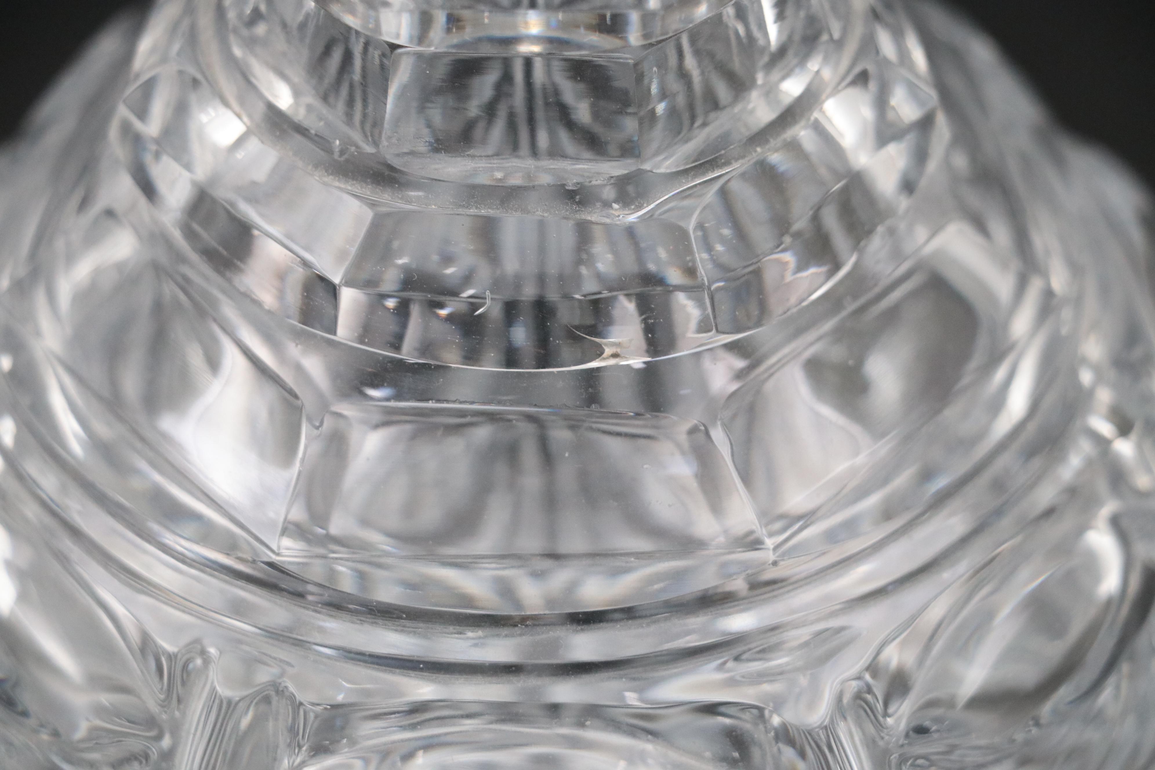 Pair of Baccarat Mold Blown Glass ‘Moule En Plein’ Decanters