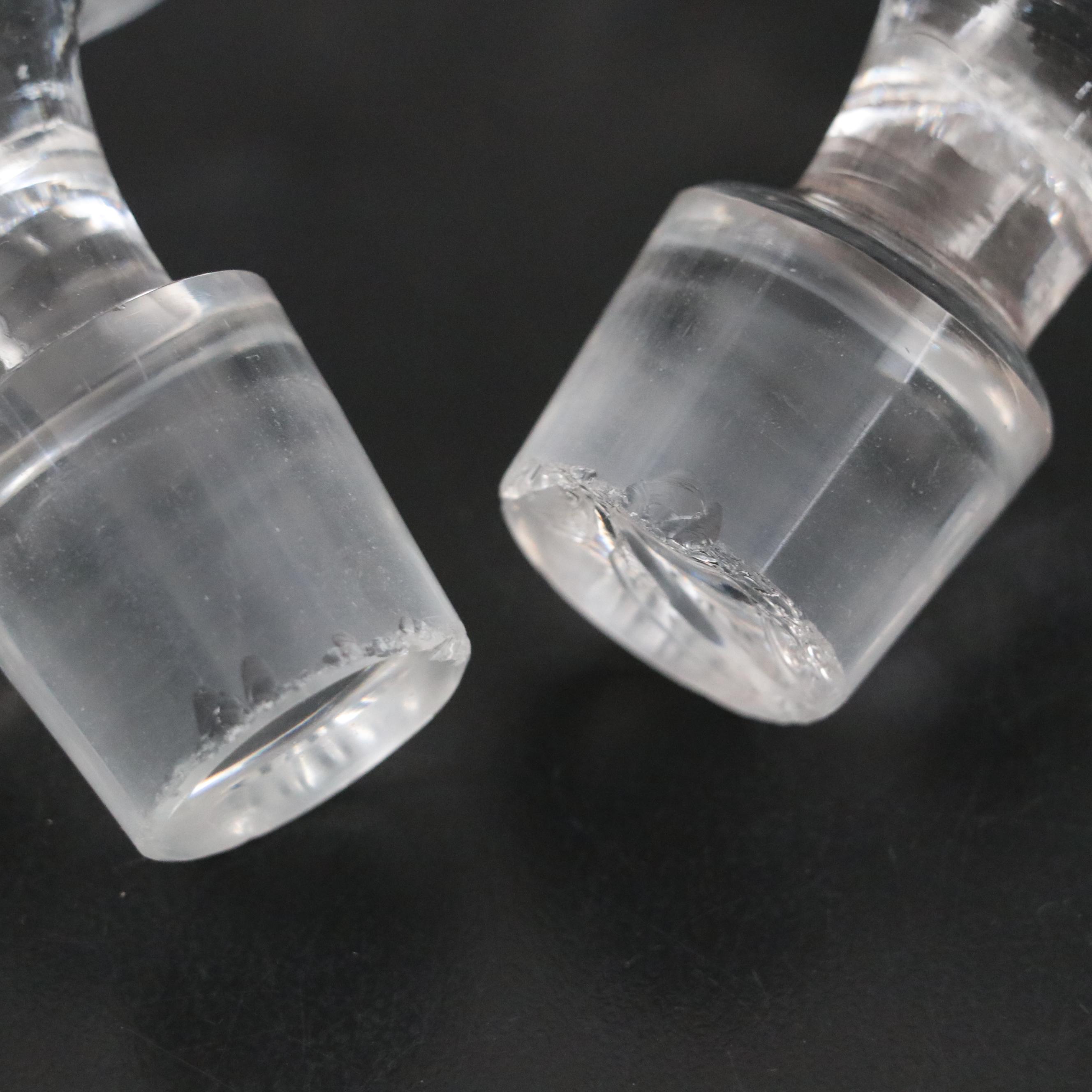 Pair of Baccarat Mold Blown Glass ‘Moule En Plein’ Decanters