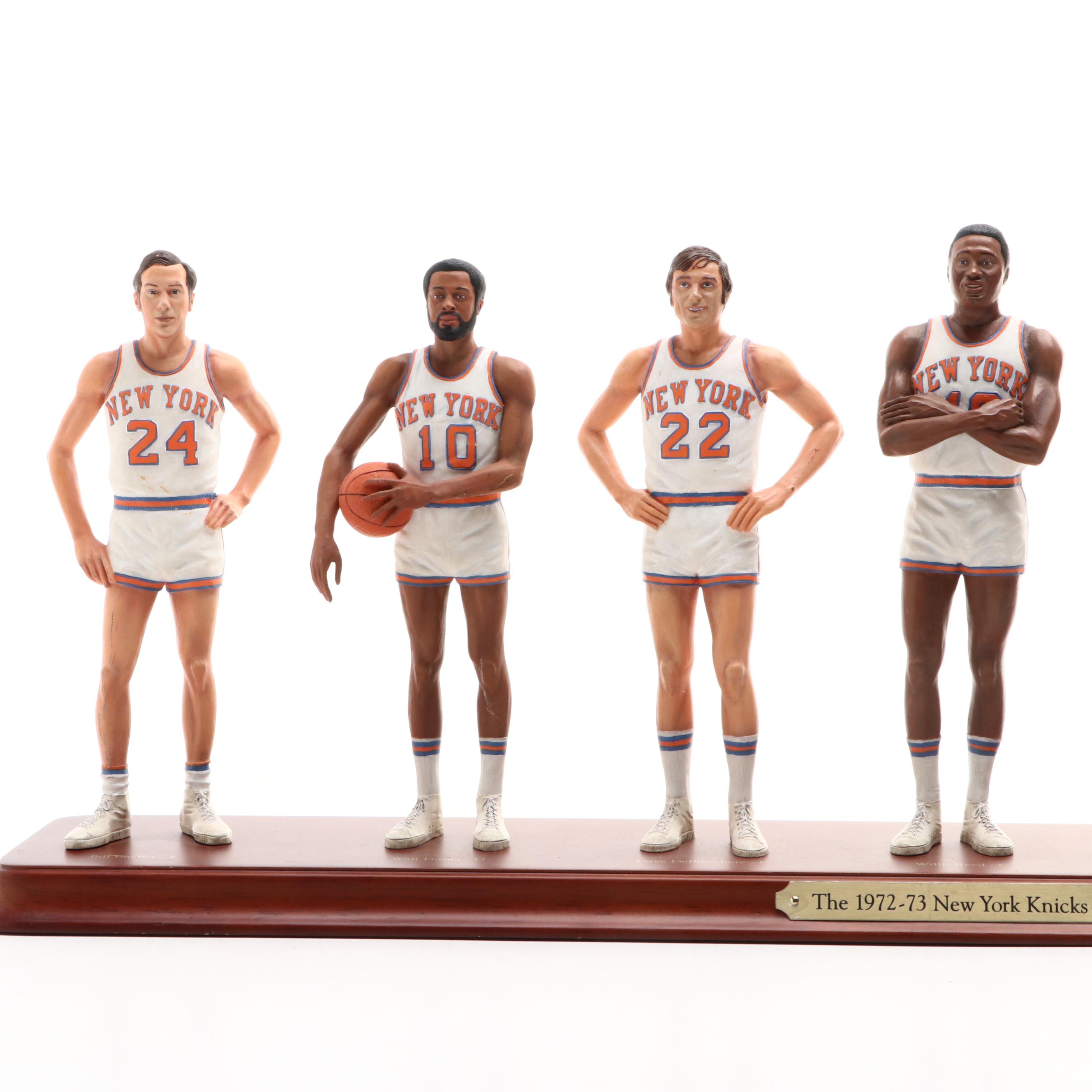 The Danbury Mint 1972-73 New York Knicks Figurine Display with Walt Frazier
