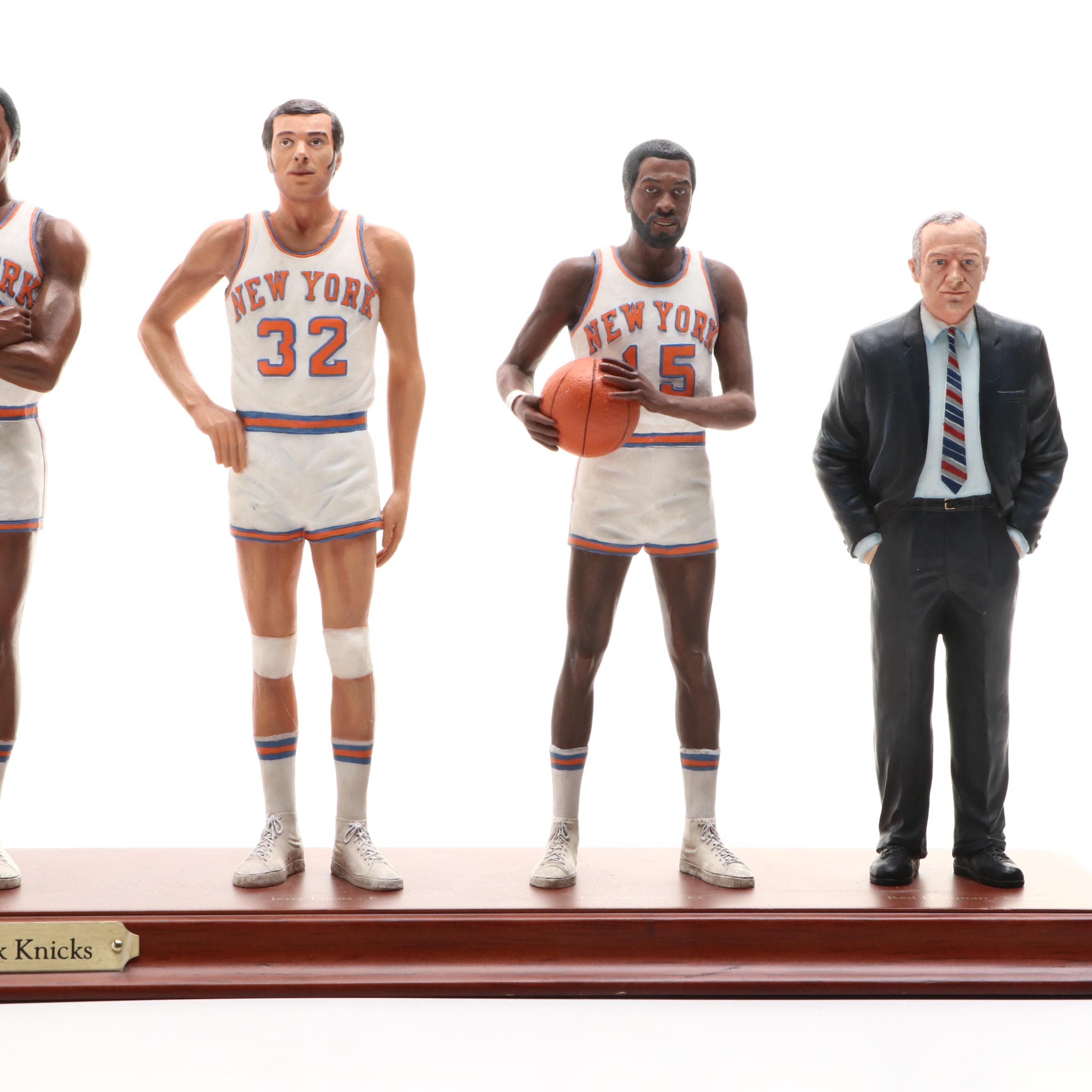 The Danbury Mint 1972-73 New York Knicks Figurine Display with Walt Frazier