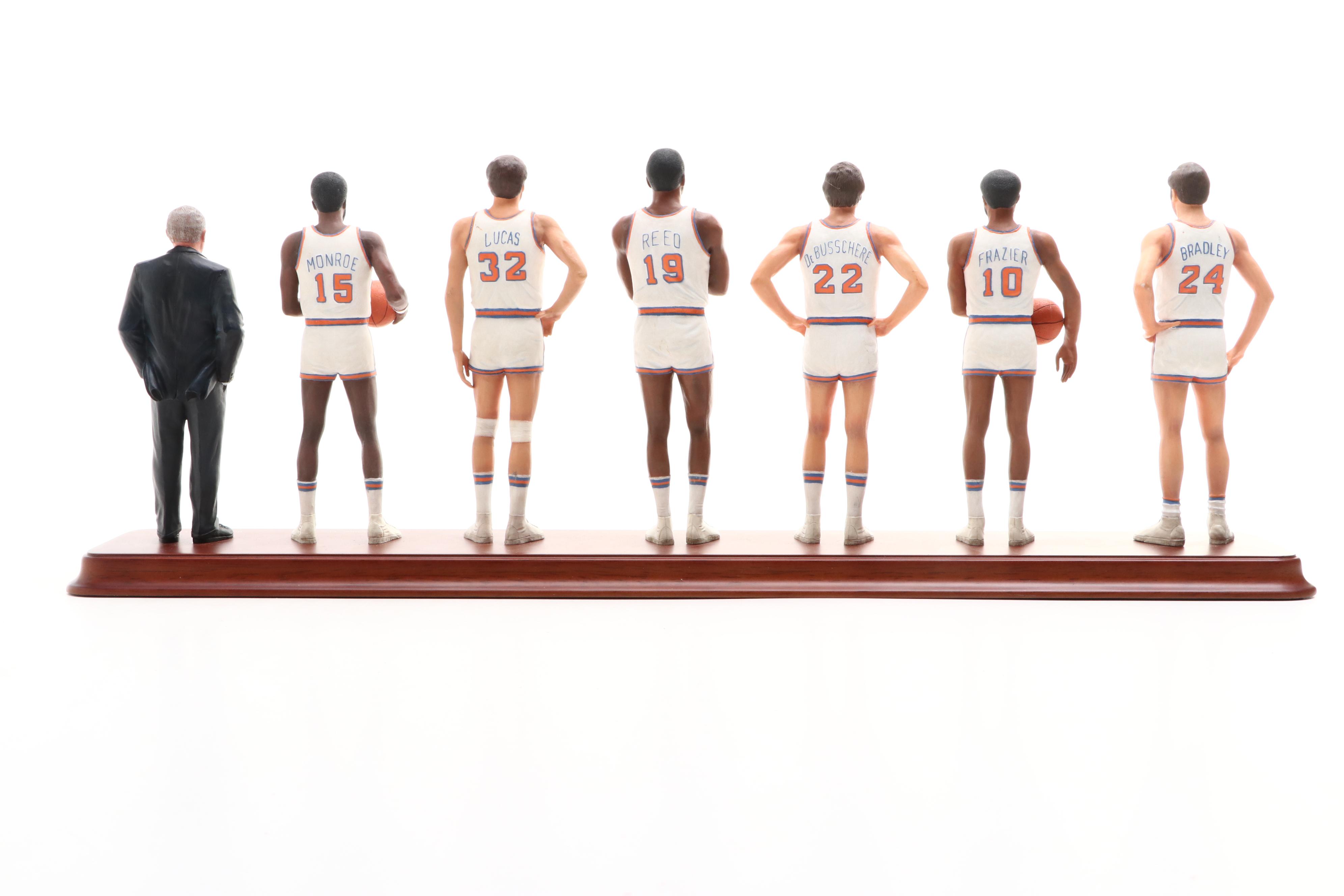 The Danbury Mint 1972-73 New York Knicks Figurine Display with Walt Frazier