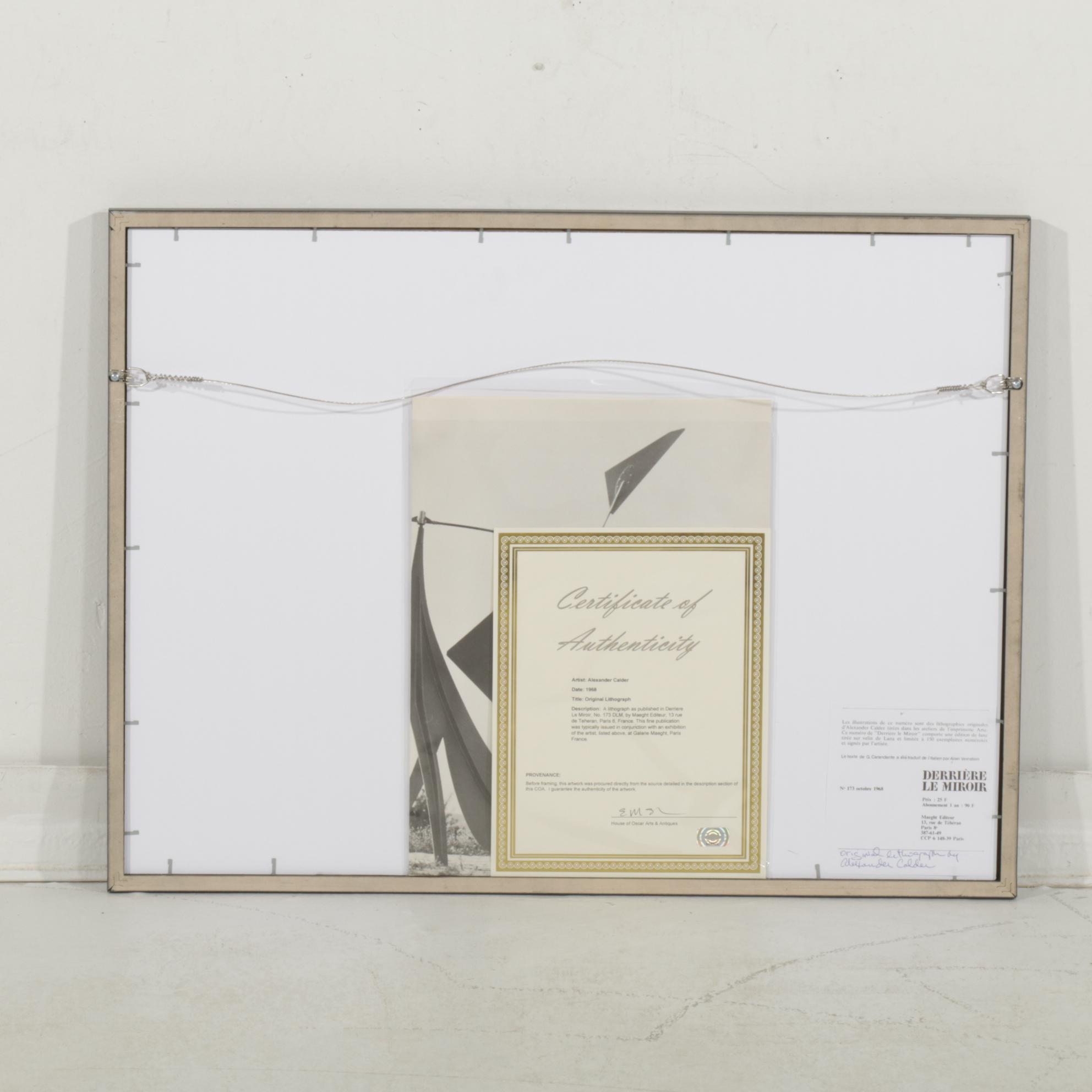 Alexander Calder Double-Page Color Lithograph for "Derrière le Miroir," 1968