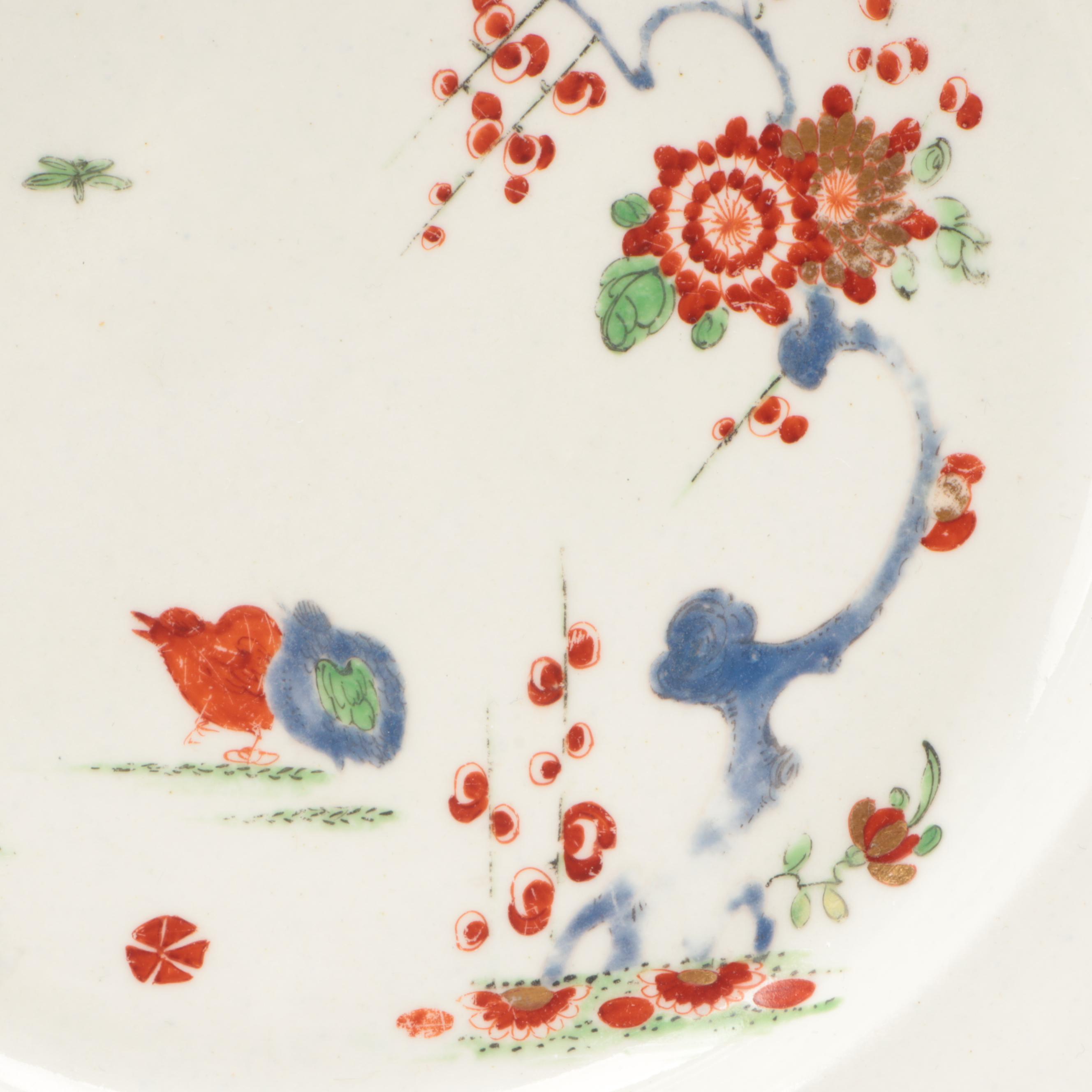 Dr. Wall Worcester Soft Paste Porcelain Kakiemon Plate and Covered Bowl, 18th C.