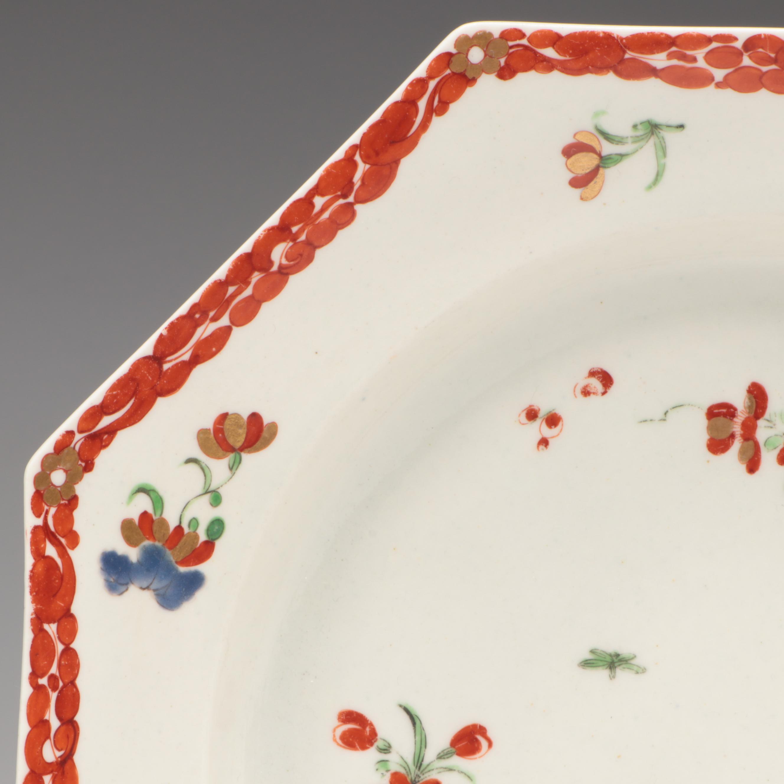 Dr. Wall Worcester Soft Paste Porcelain Kakiemon Plate and Covered Bowl, 18th C.