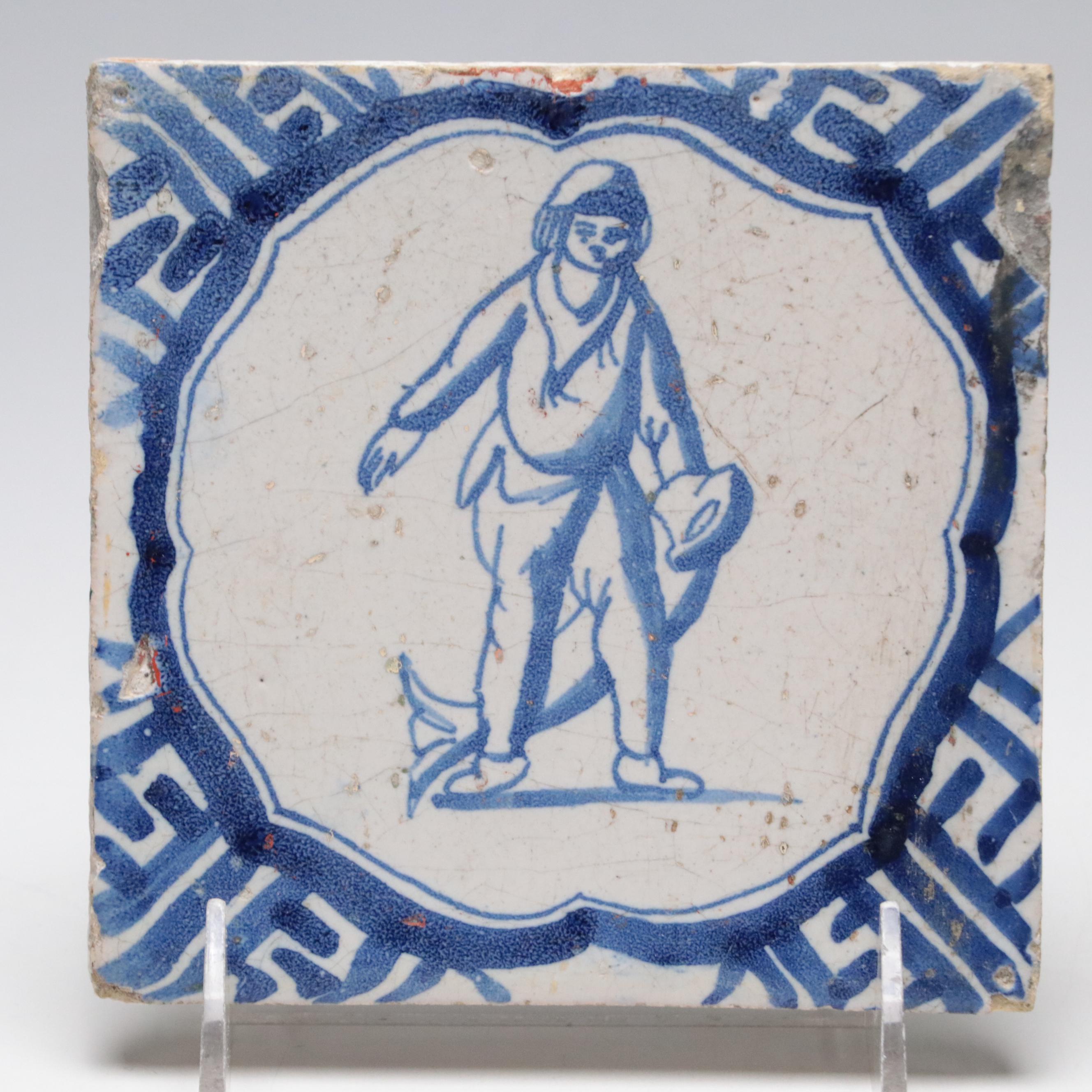 Jesus Turning Water into Wine with Other Dutch Blue and English Red Delft Tiles