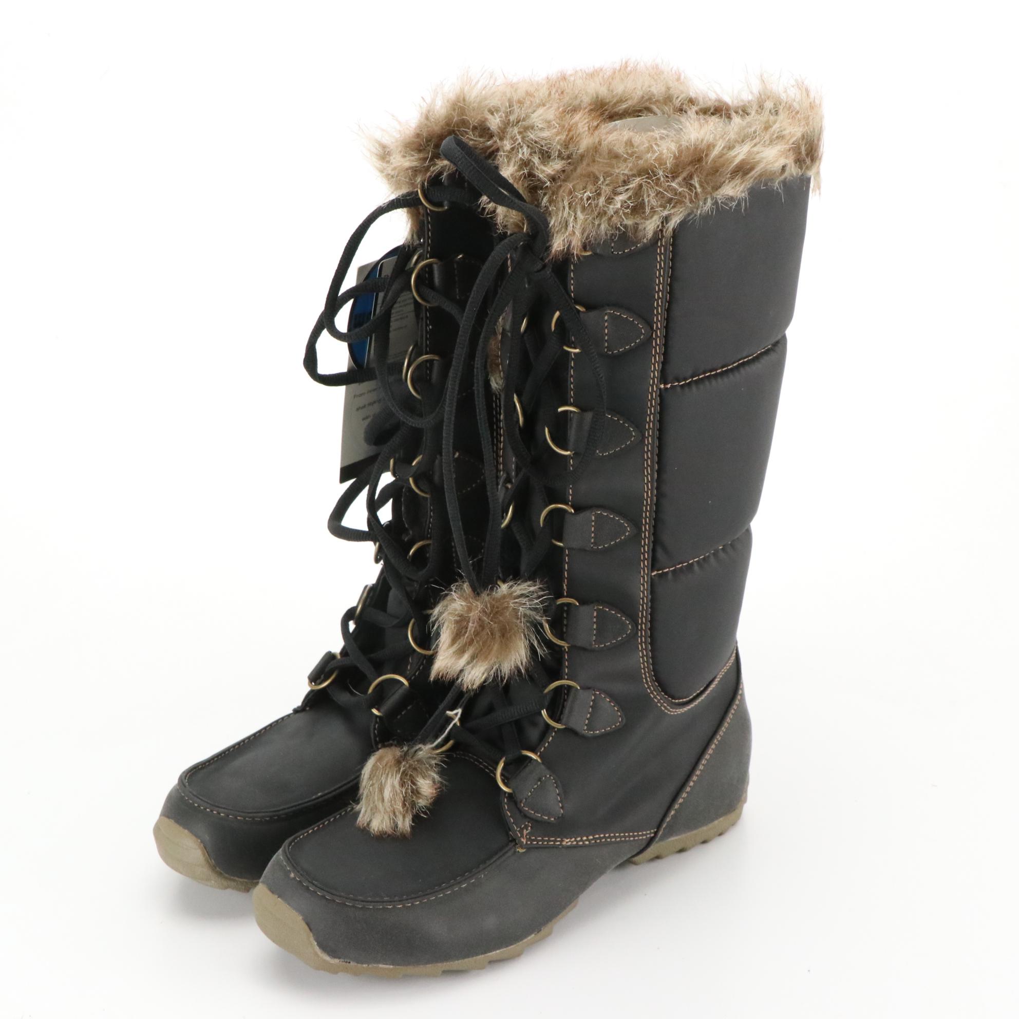 ZeroXposur Waterproof Faux Fur Puffy Boots and BZees Generation Boots, Boxes