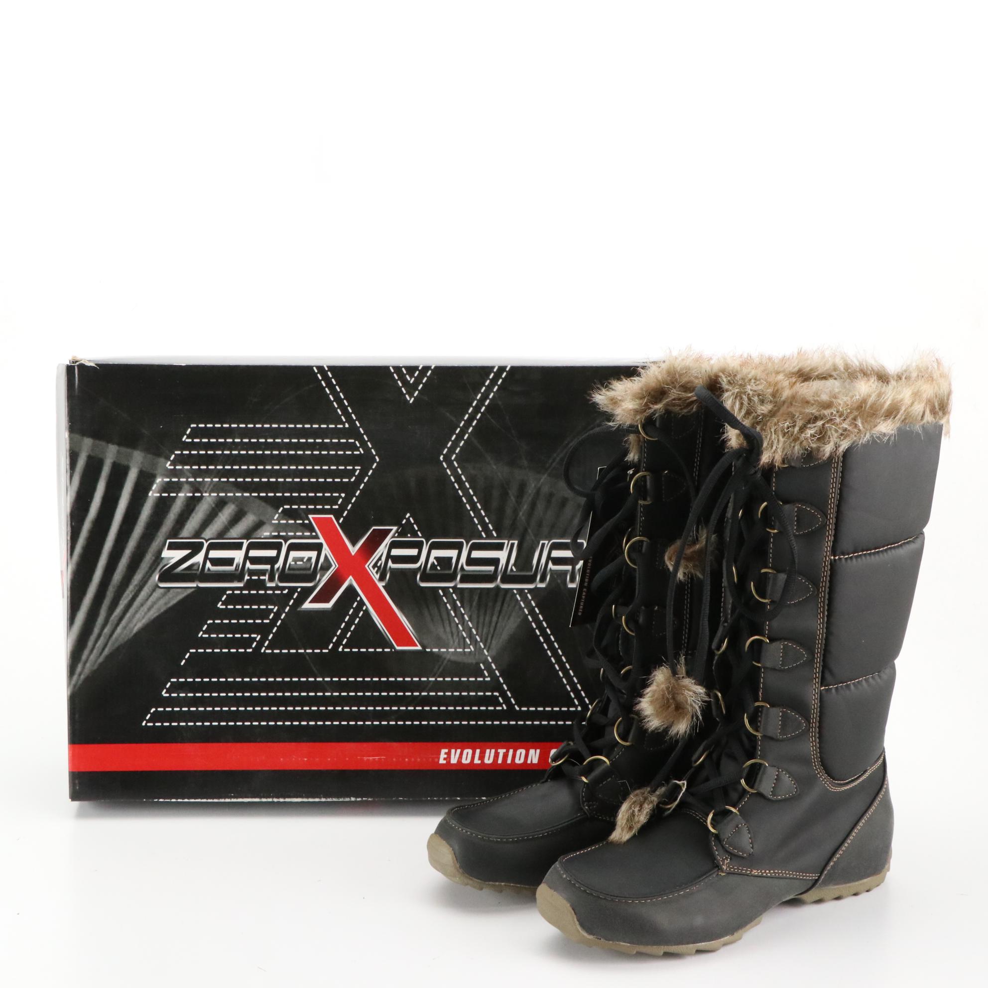 ZeroXposur Waterproof Faux Fur Puffy Boots and BZees Generation Boots, Boxes