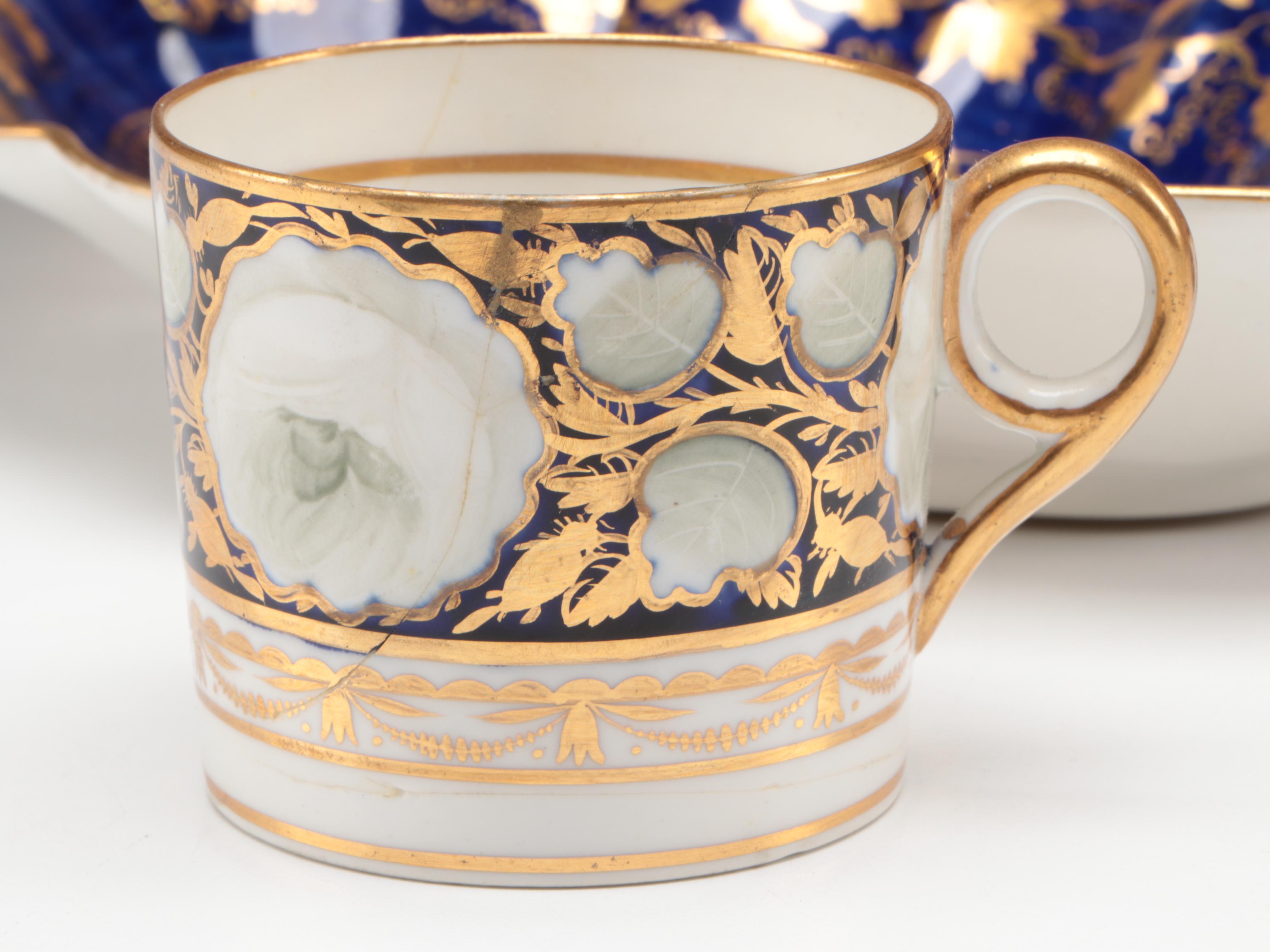 Minton Georgian Coffee Cup with Other English Porcelain Tableware