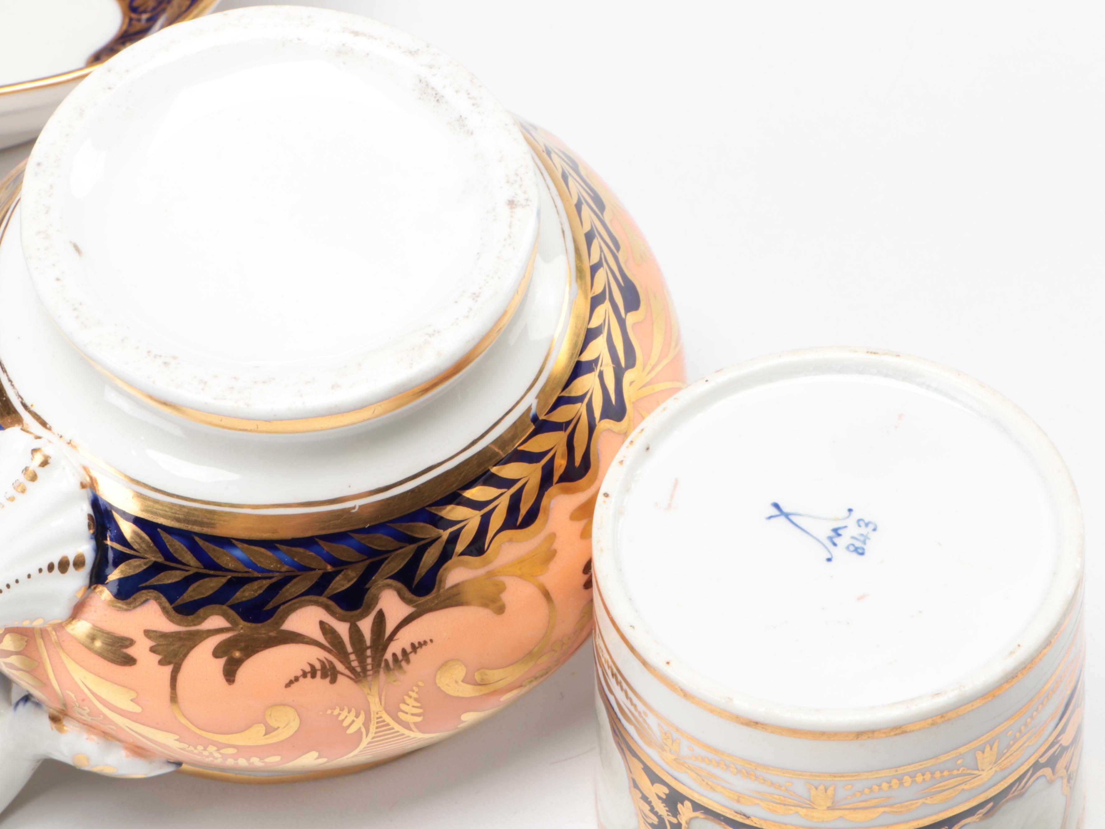 Minton Georgian Coffee Cup with Other English Porcelain Tableware