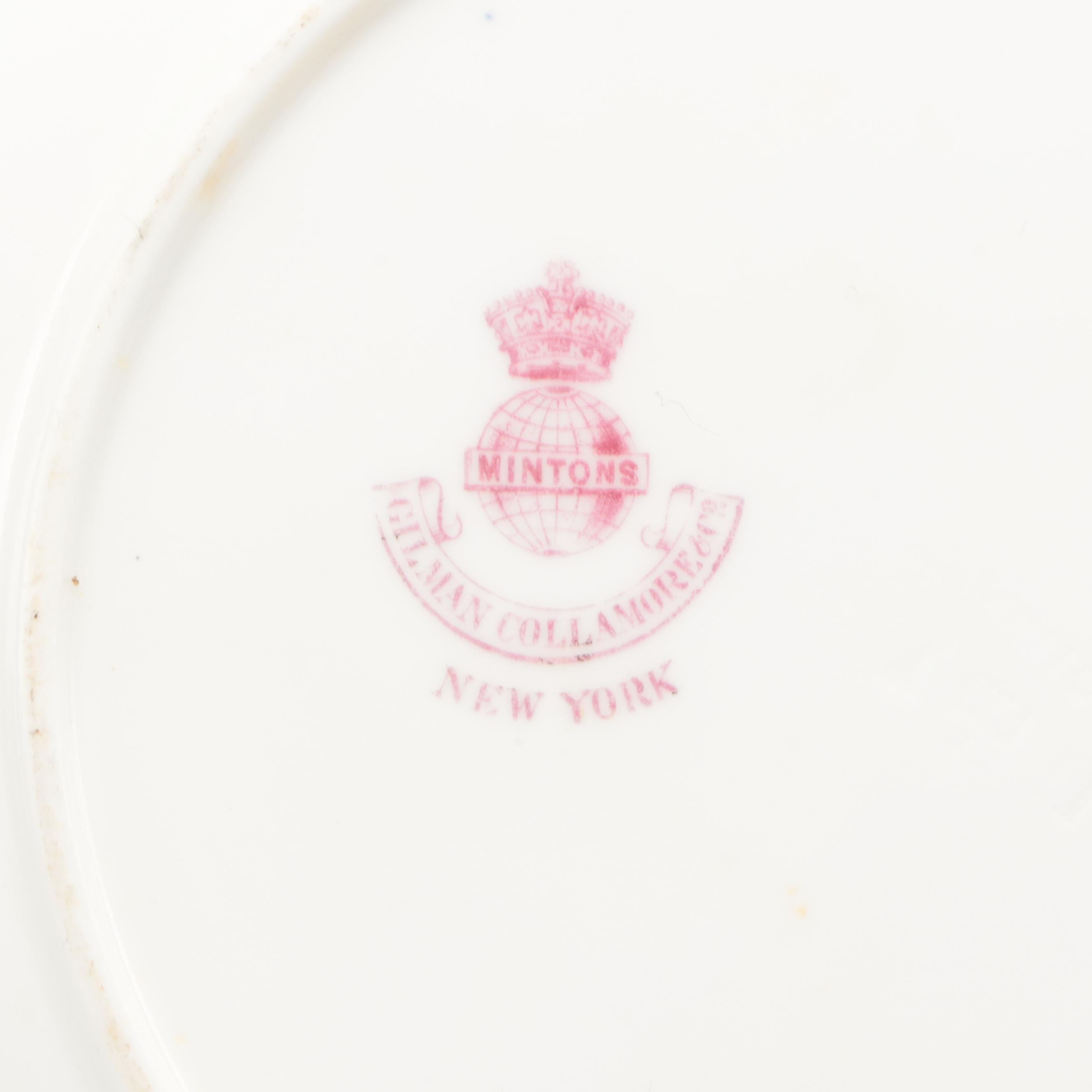 Minton Basket Weave Border Blue Willow Bowls, Late 19th Century