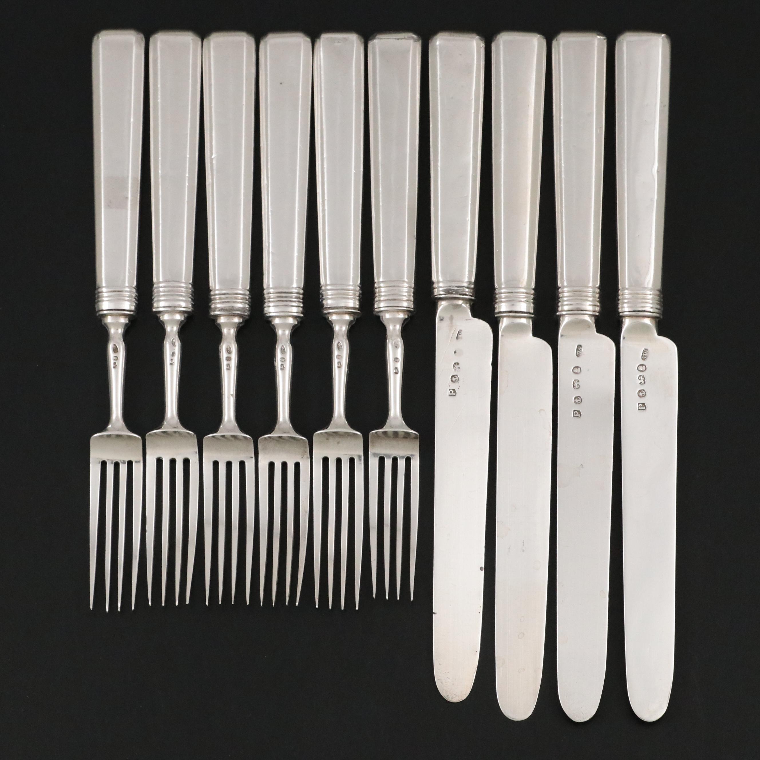 Joseph Willmore George III Sterling Silver Fruit Knives and Forks
