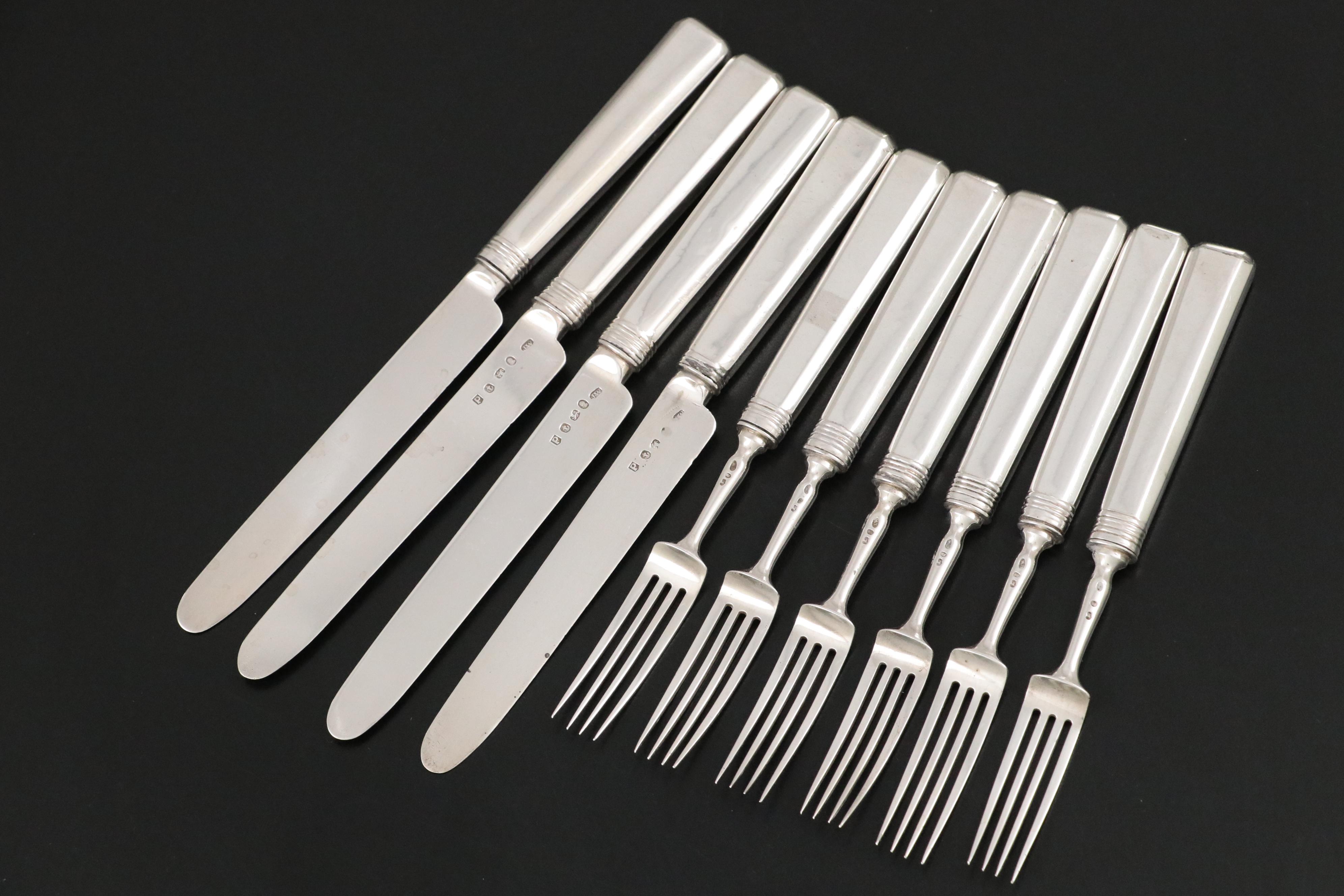 Joseph Willmore George III Sterling Silver Fruit Knives and Forks