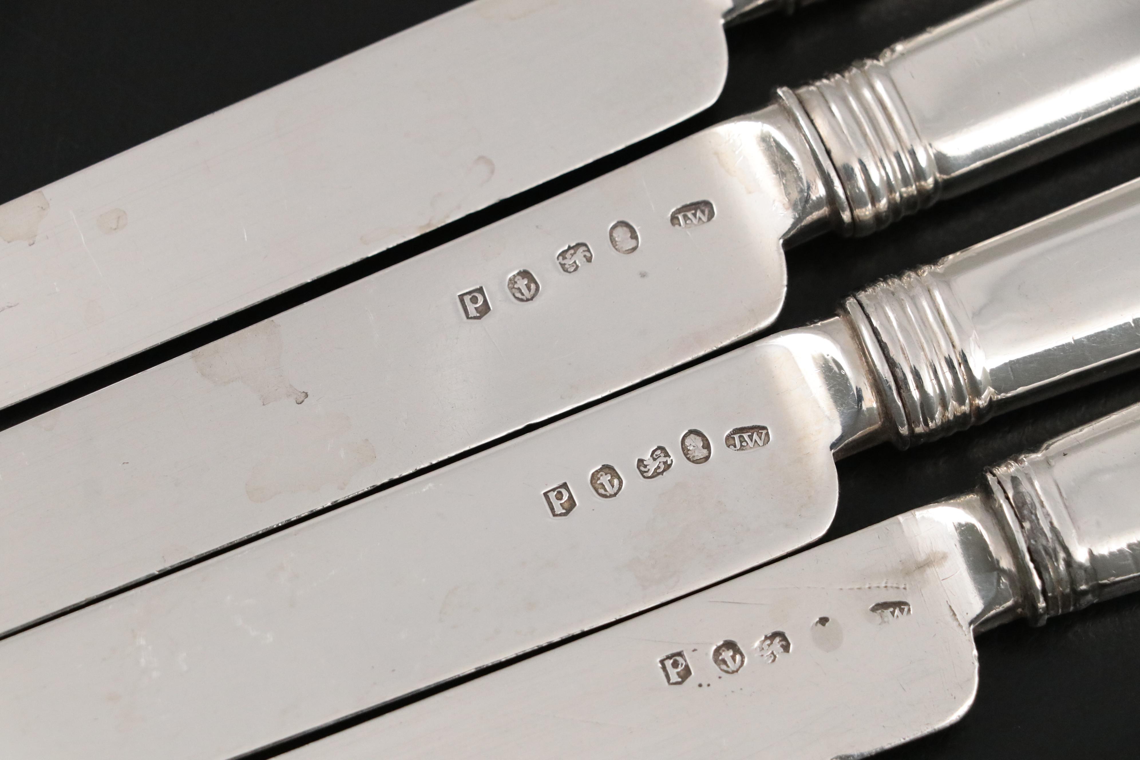 Joseph Willmore George III Sterling Silver Fruit Knives and Forks