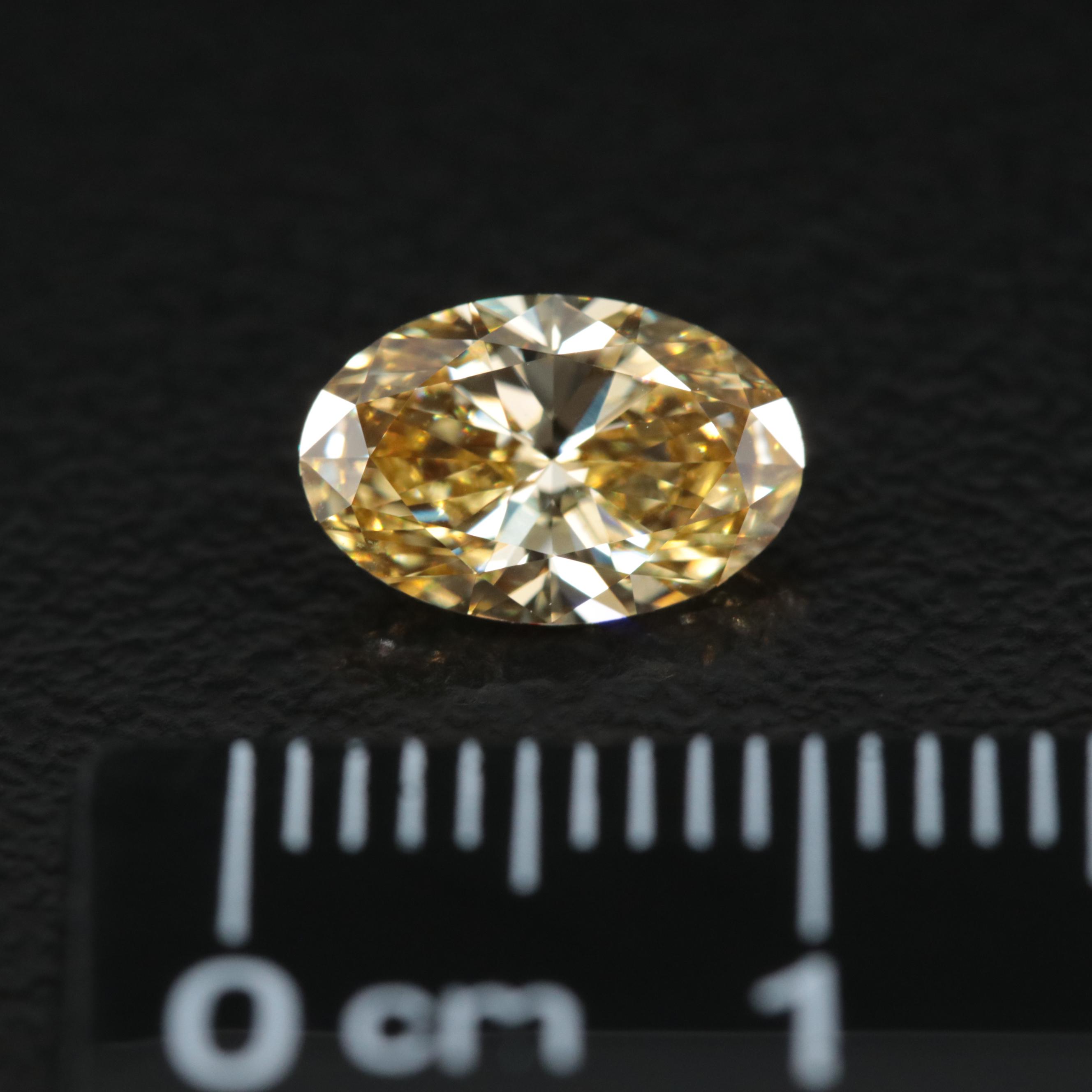Loose 1.34 CT Lab Grown Fancy Intense Yellow Diamond