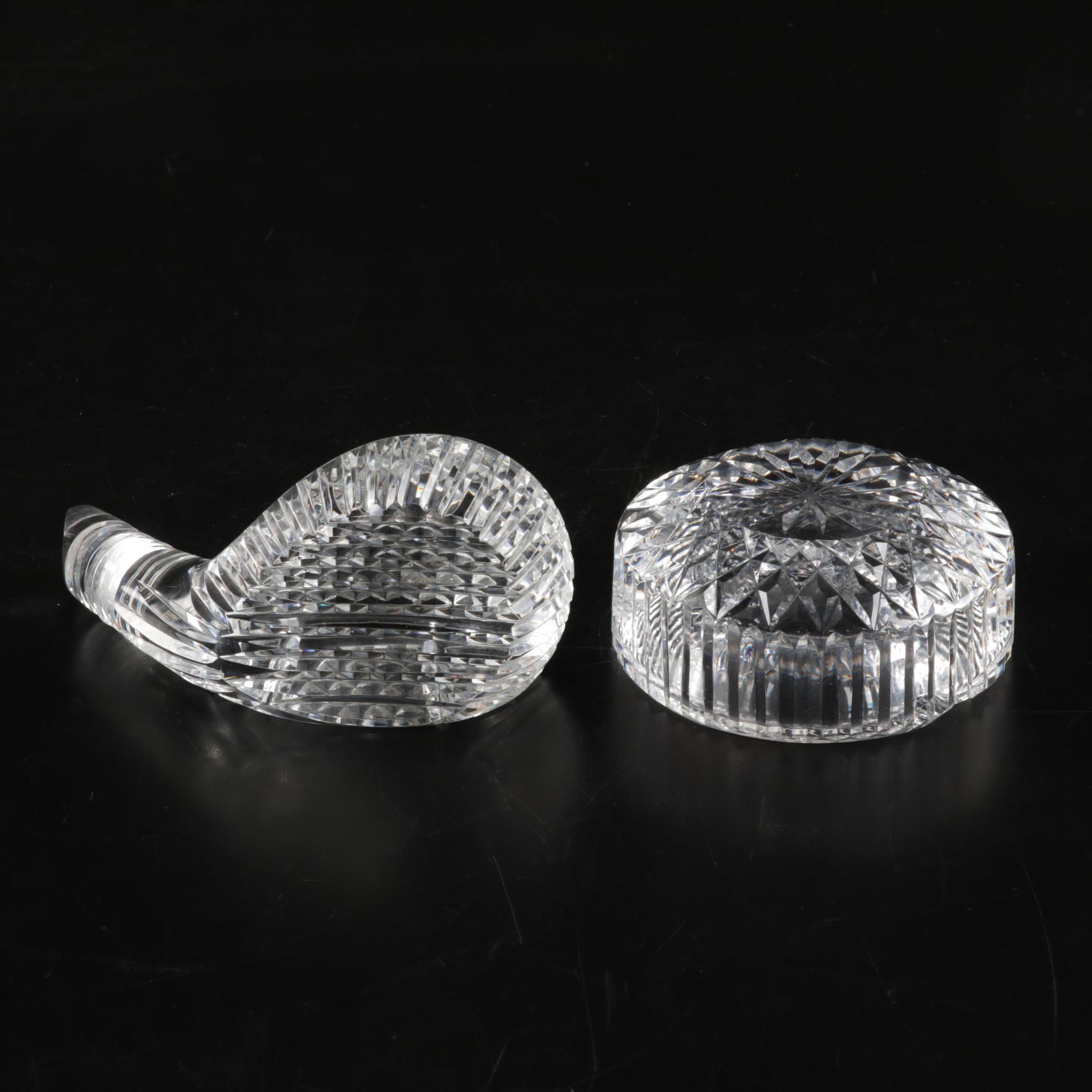 Waterford Crystal Paperweight, Ashtray, Marquis by Waterford Decanter