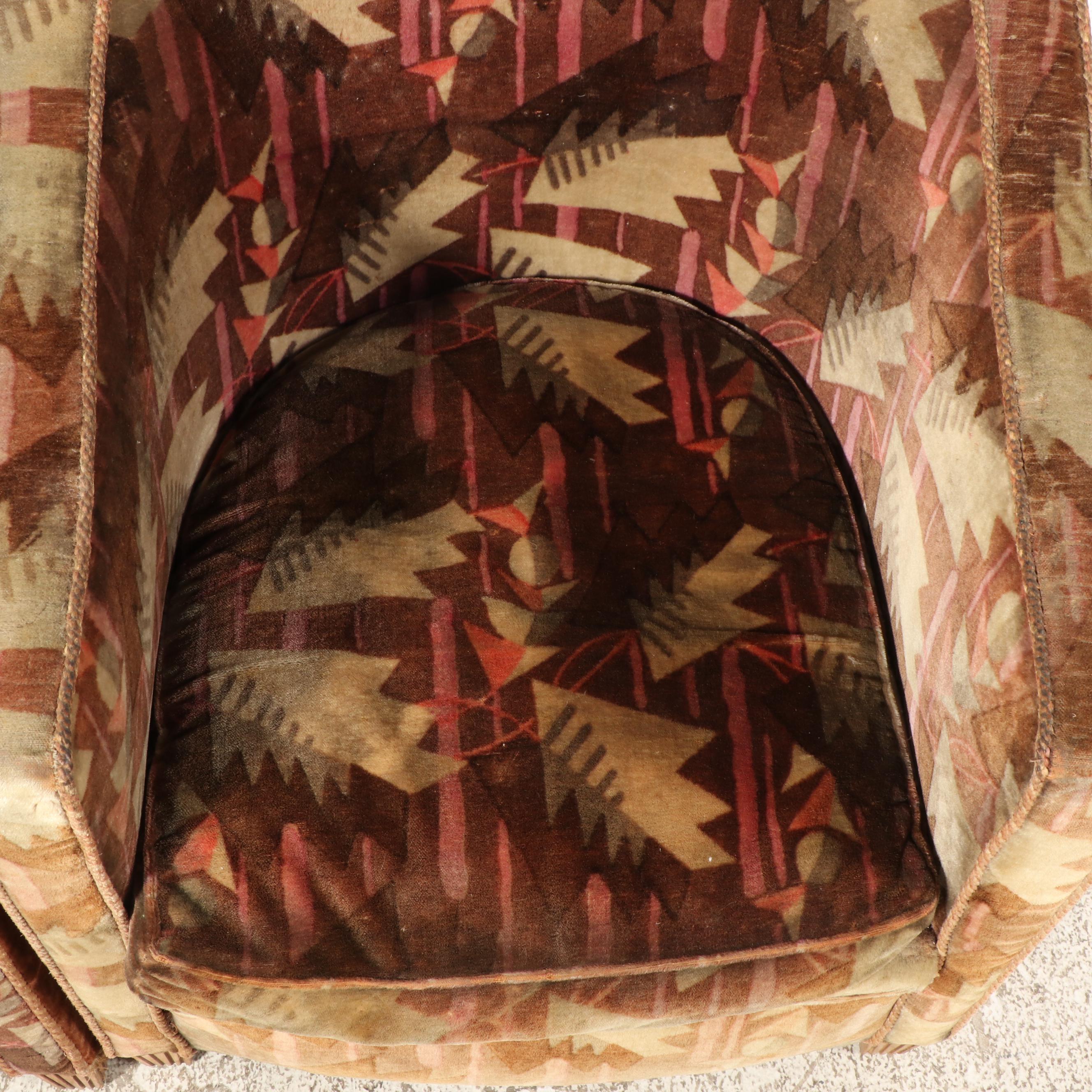 Pair of Art Deco Custom-Upholstered Tub Chairs, Circa 1930