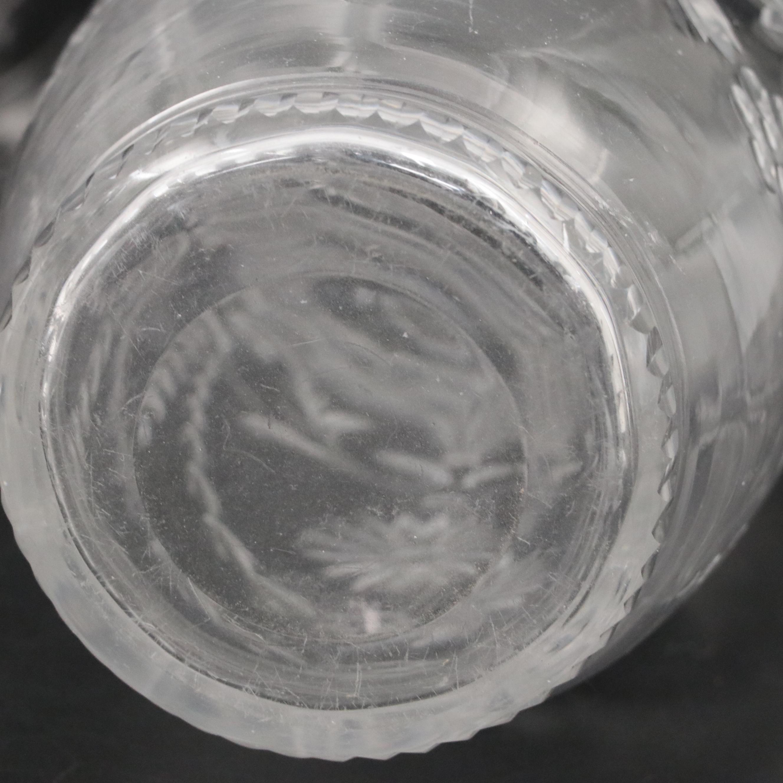 European Floral Pattern Engraved Glass Vases