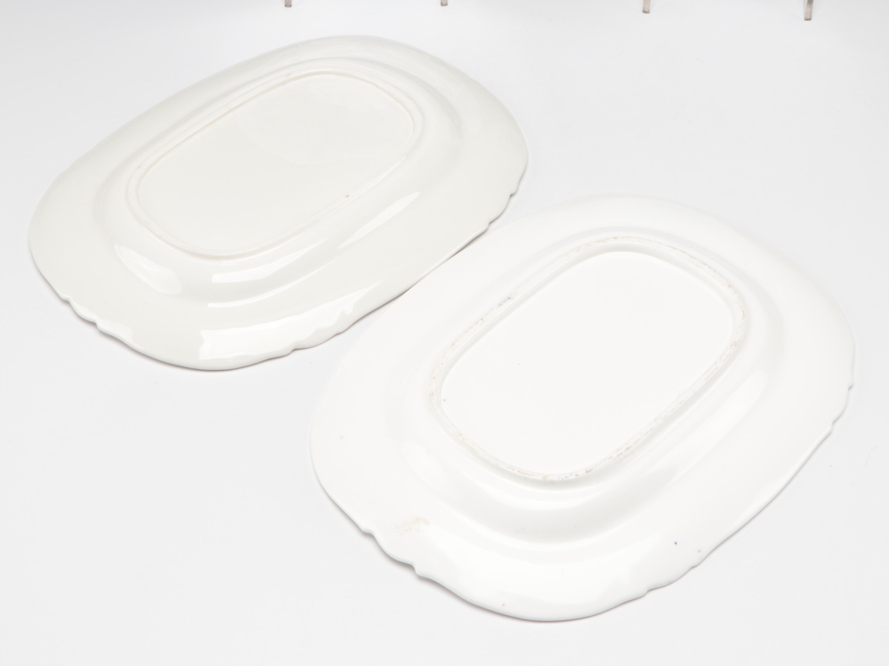 Bow Soft Paste Porcelain Octagonal Plate with Caughley and Other Tableware