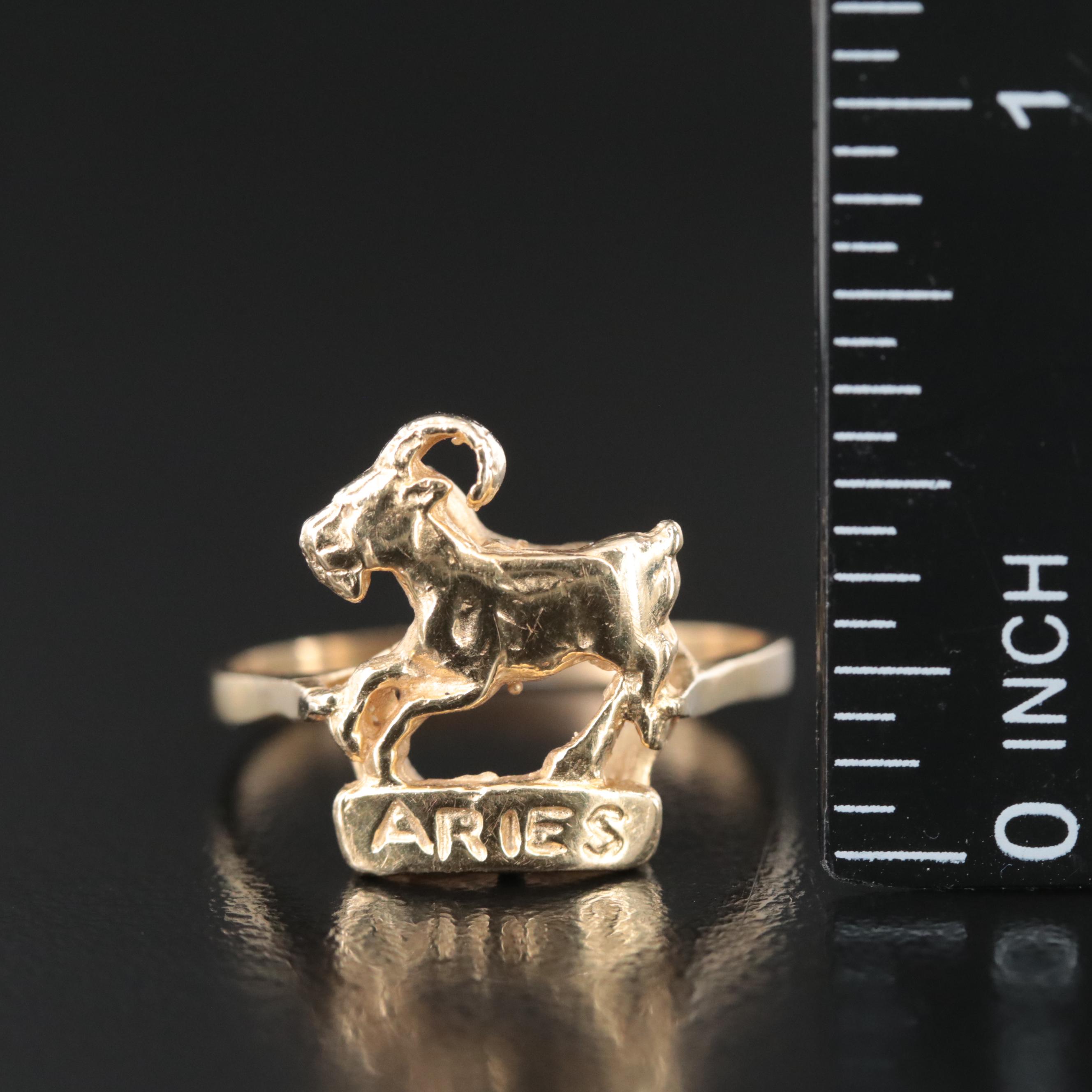 14K "Aries" Goat Ring