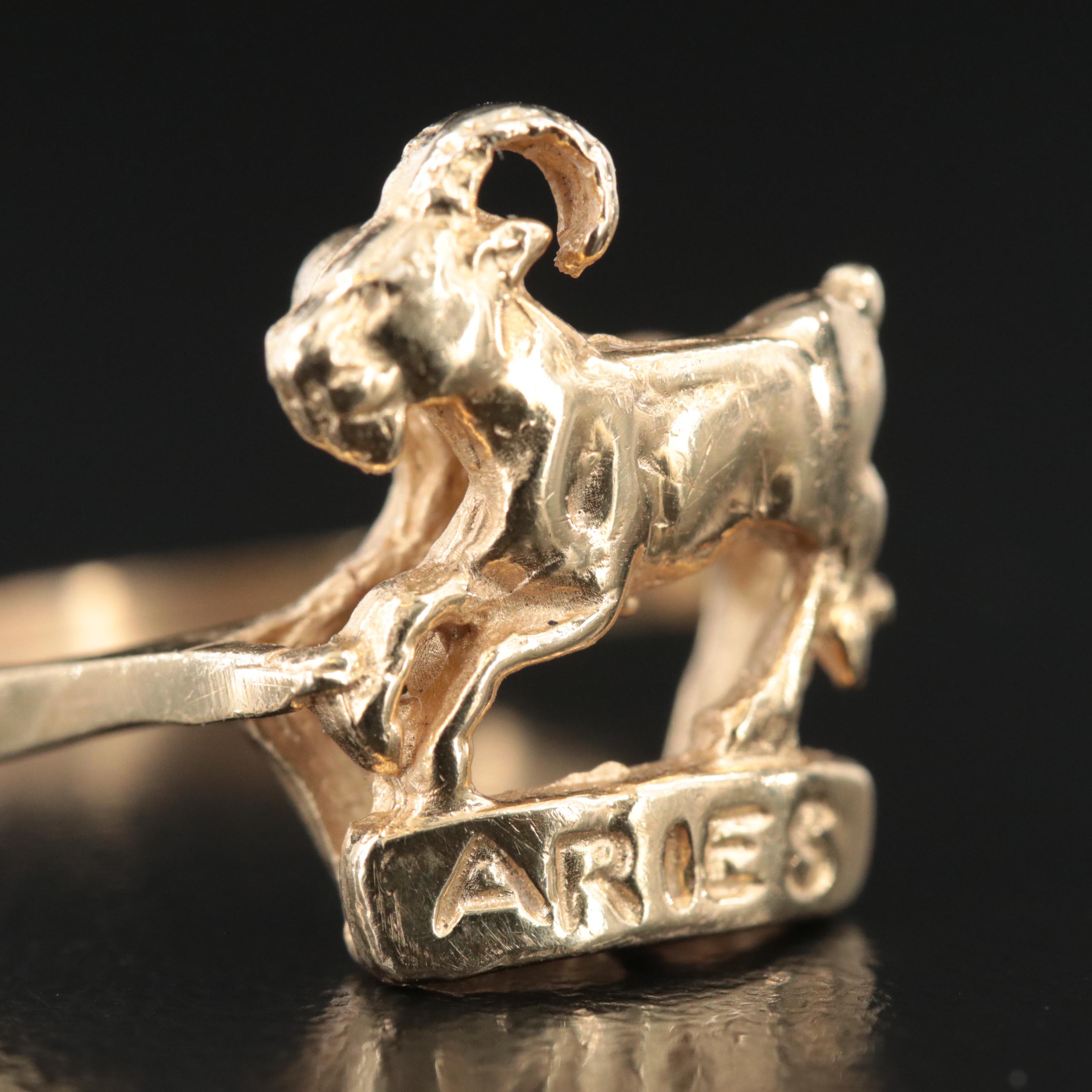 14K "Aries" Goat Ring