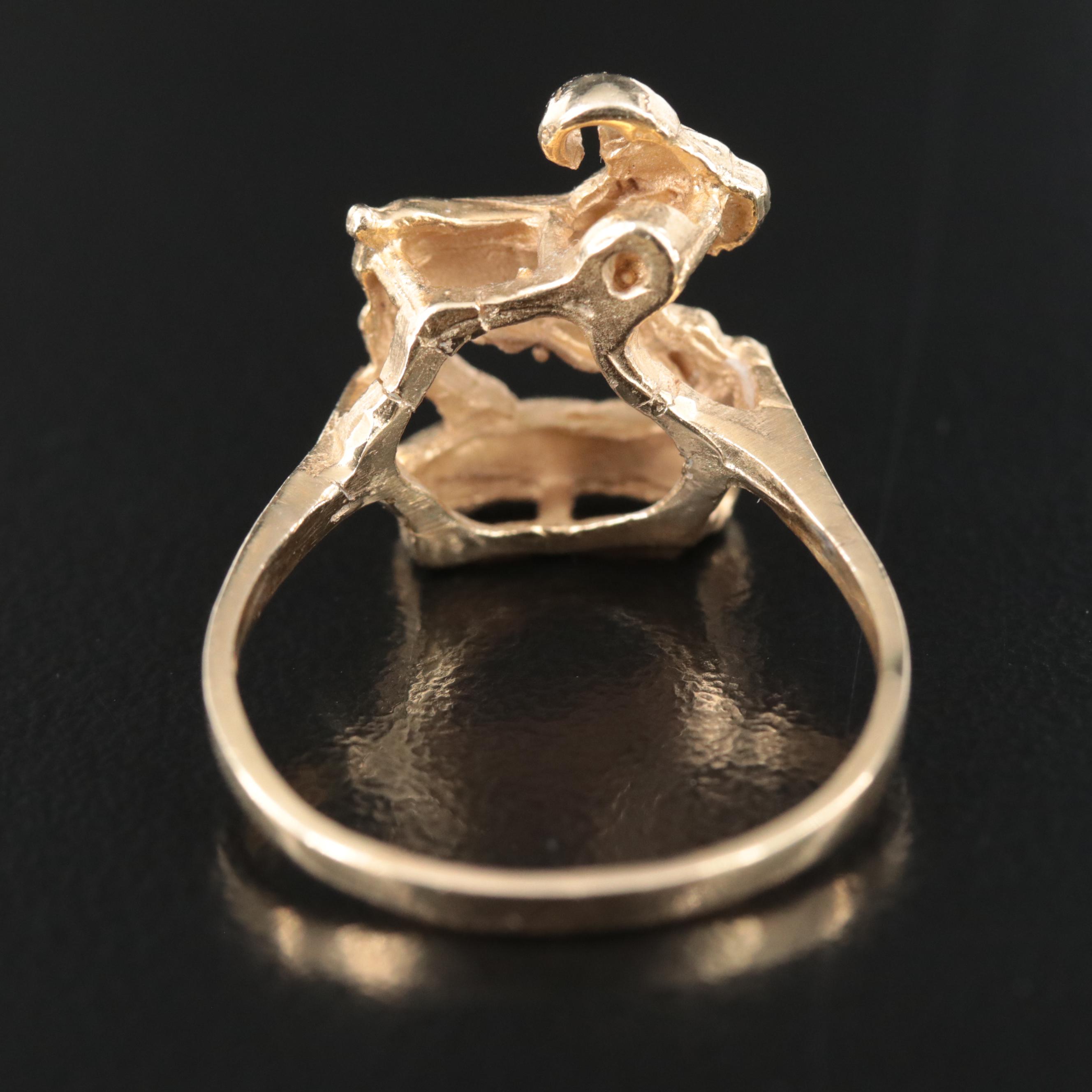 14K "Aries" Goat Ring