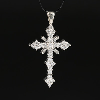 14K 0.50 CTW Diamond Cross Pendant