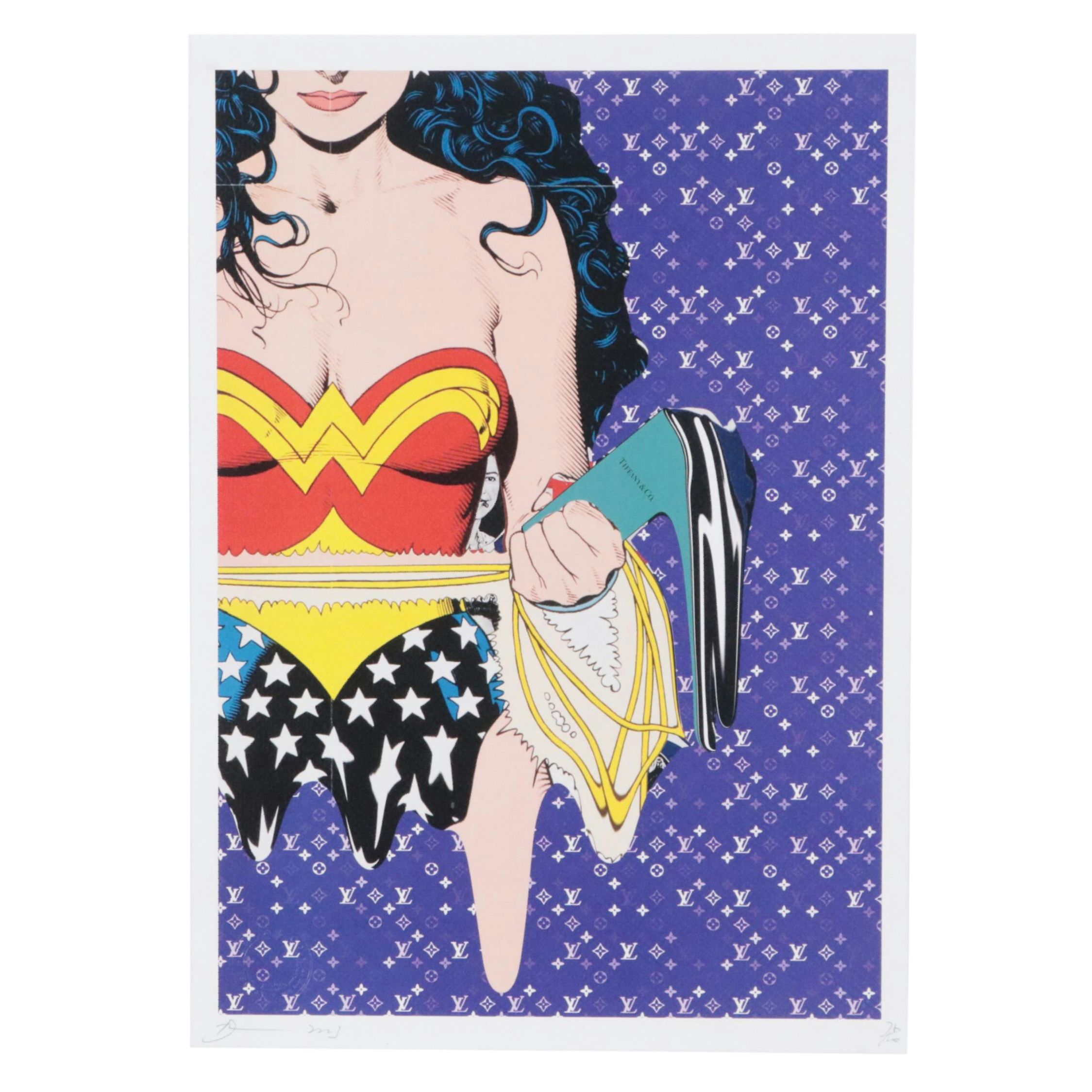 Death NYC Pop Art Graphic Print of Wonder Woman x Louis Vuitton, 2023