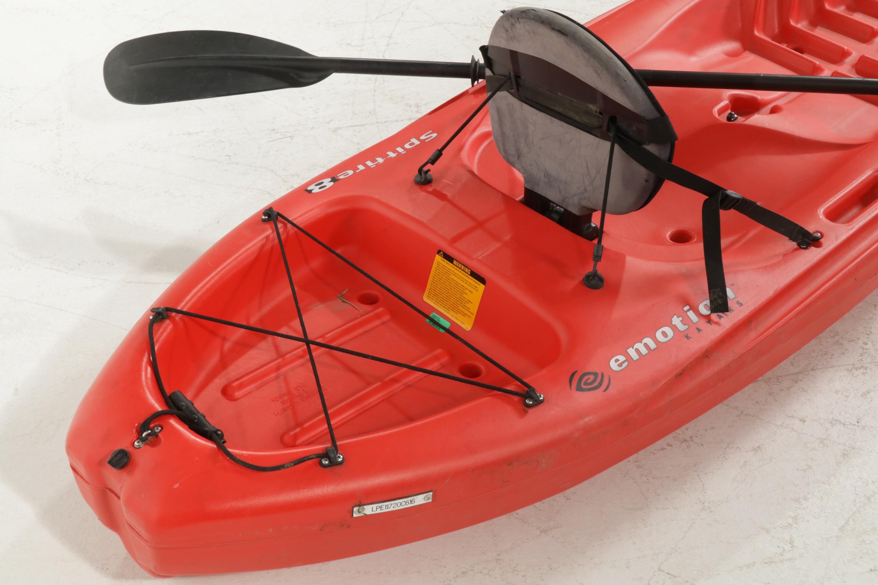 Emotion Spitfire 8 One-Person Sit-on-Top HDPE Kayak and CavPro Paddle