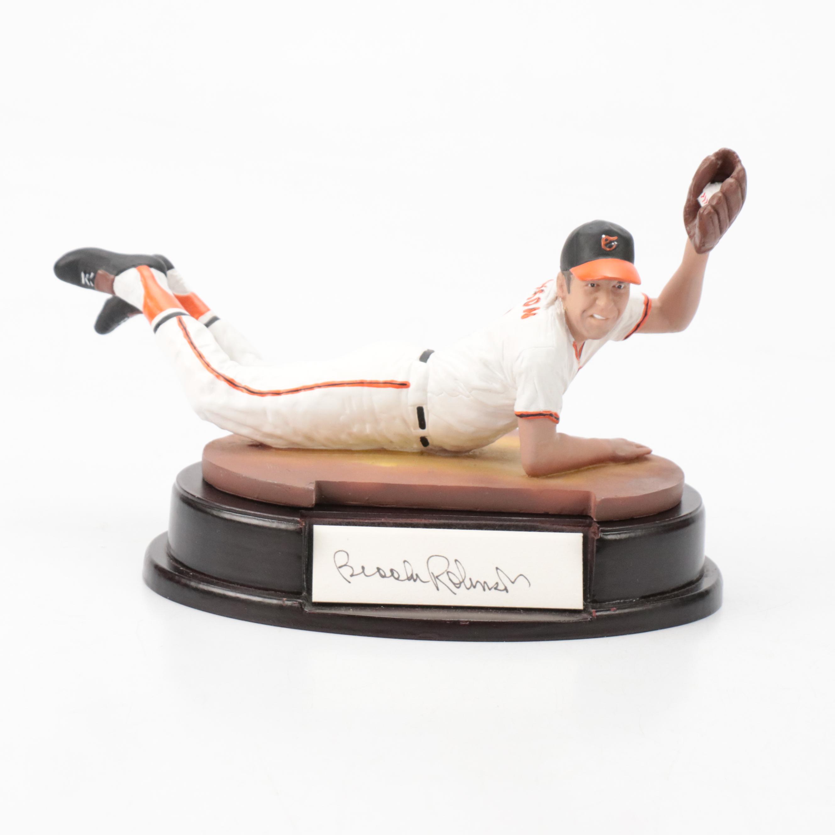 Brooks Robinson Signed Salvino Figurine with Jim Palmer Signed Card and More