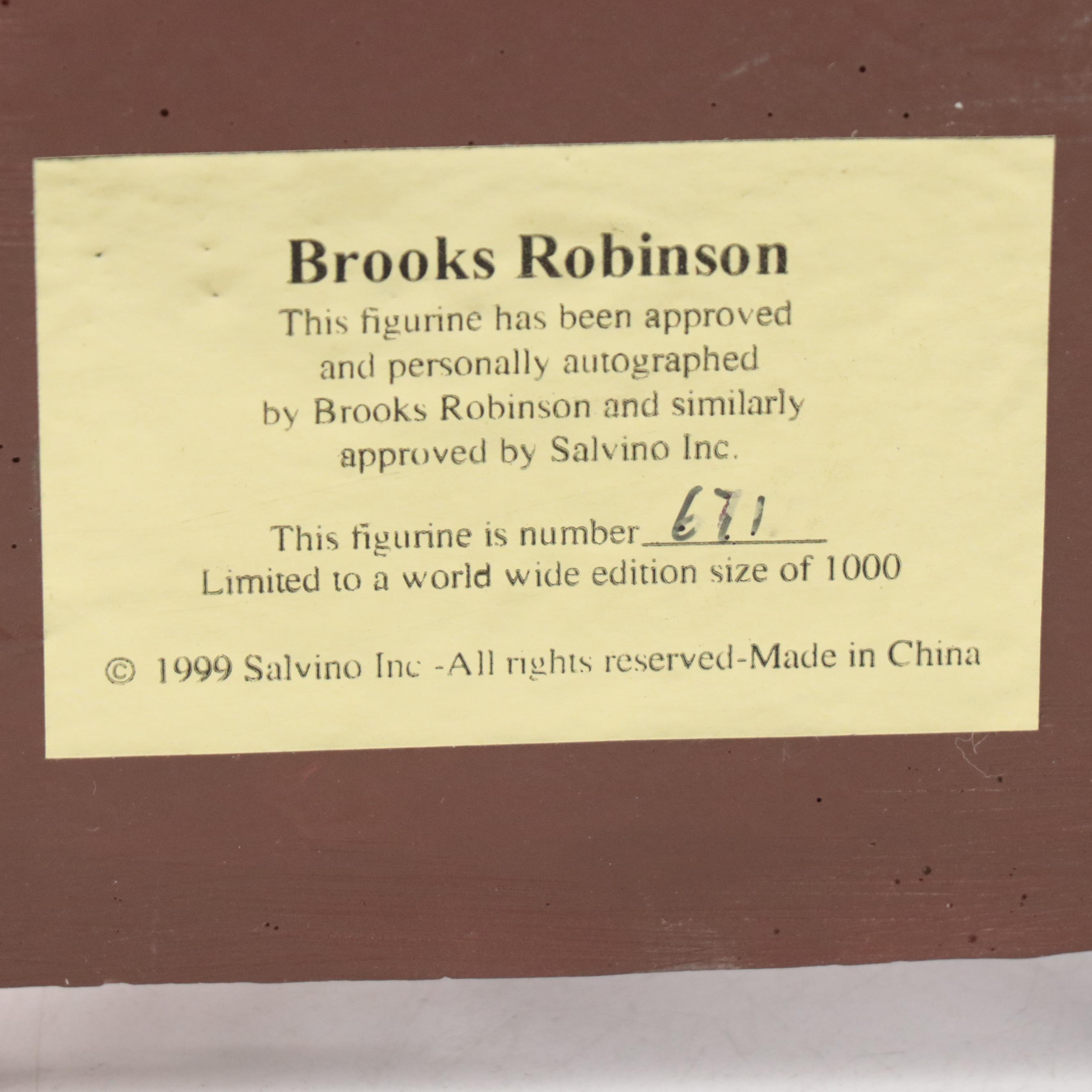 Brooks Robinson Signed Salvino Figurine with Jim Palmer Signed Card and More