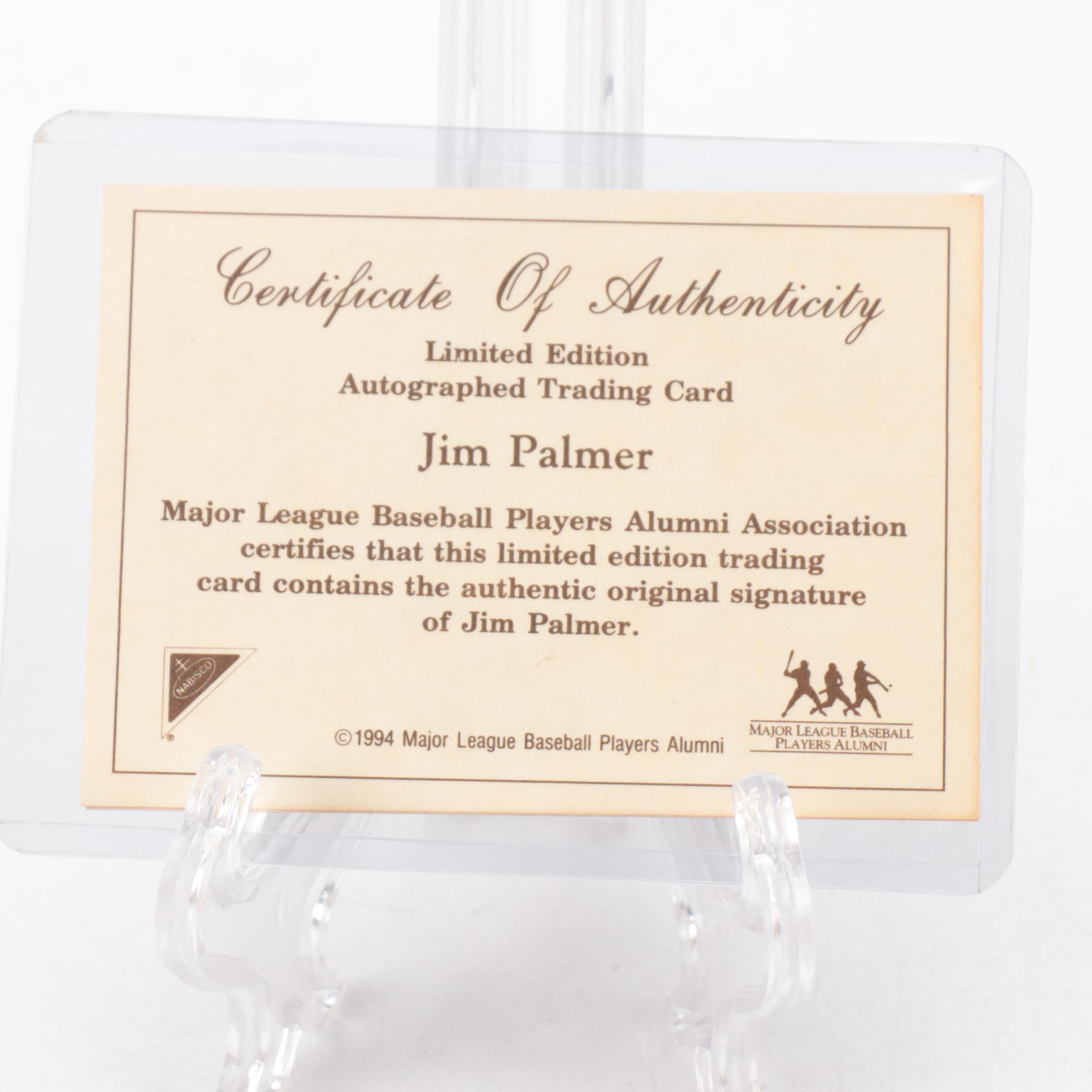 Brooks Robinson Signed Salvino Figurine with Jim Palmer Signed Card and More