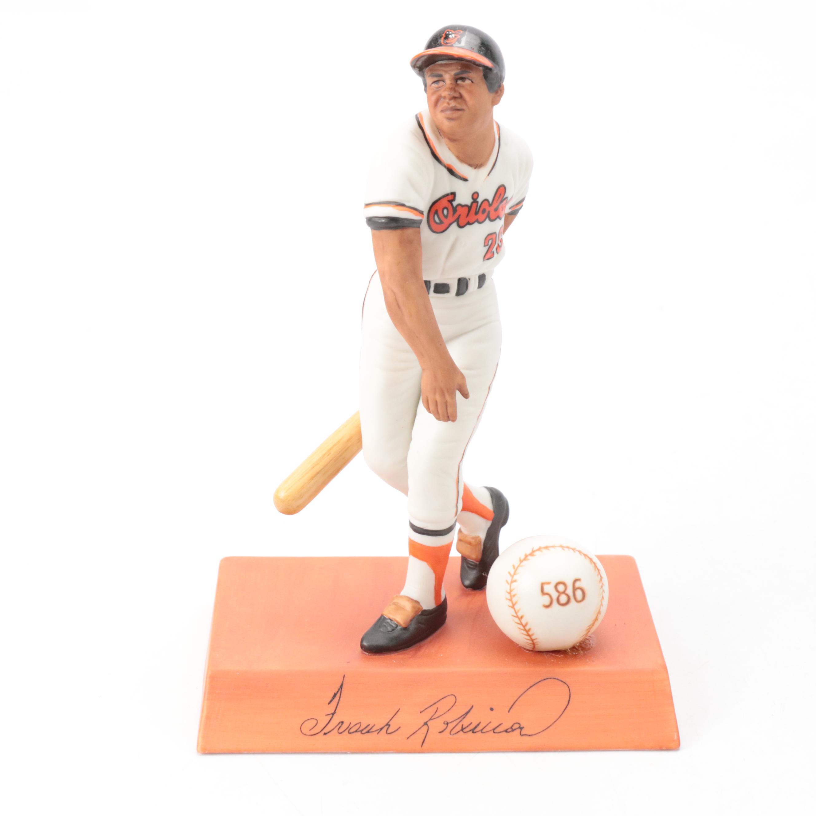 Brooks Robinson Signed Salvino Figurine with Jim Palmer Signed Card and More