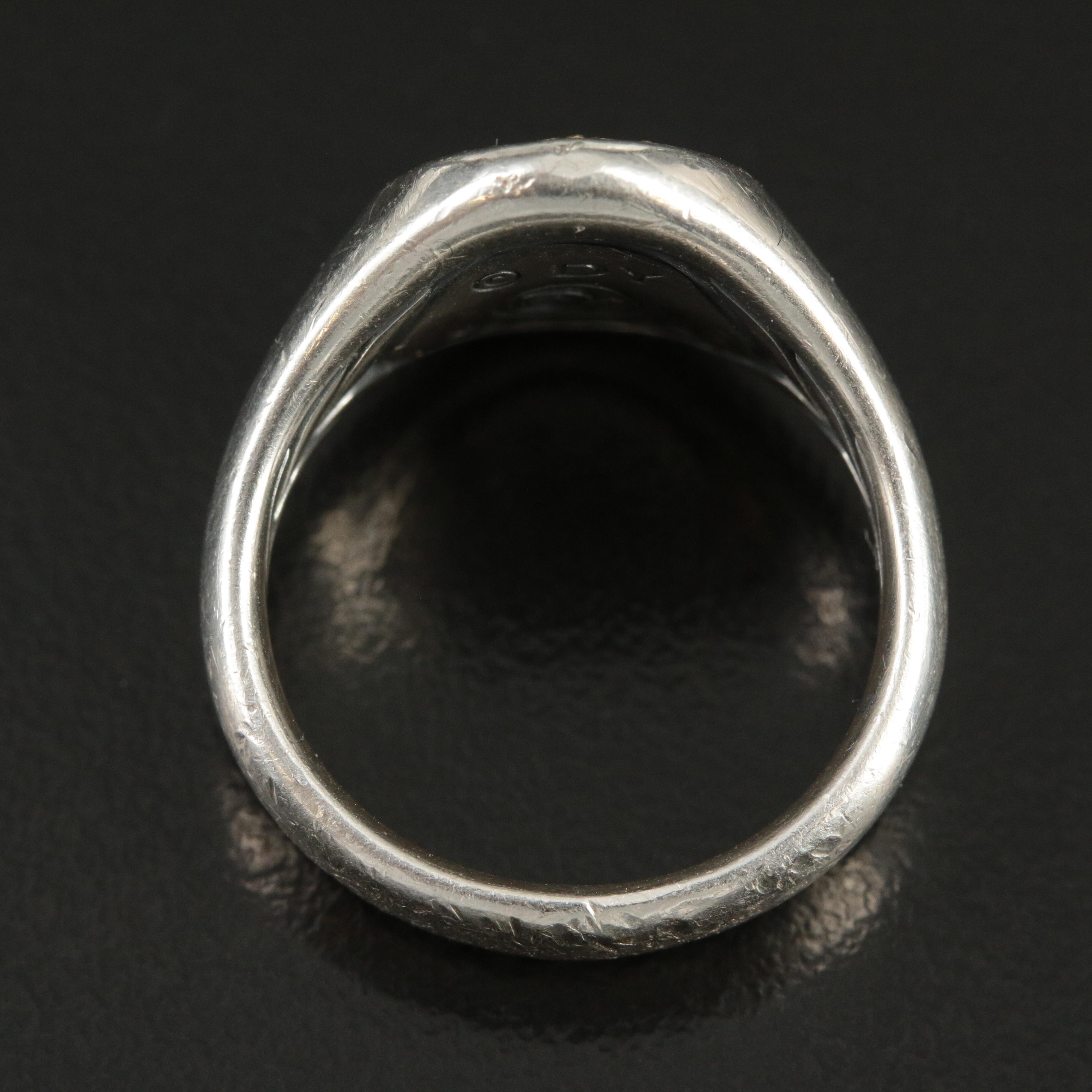 David Yurman "Petrvs" Sterling and 18K Bee Signet Ring