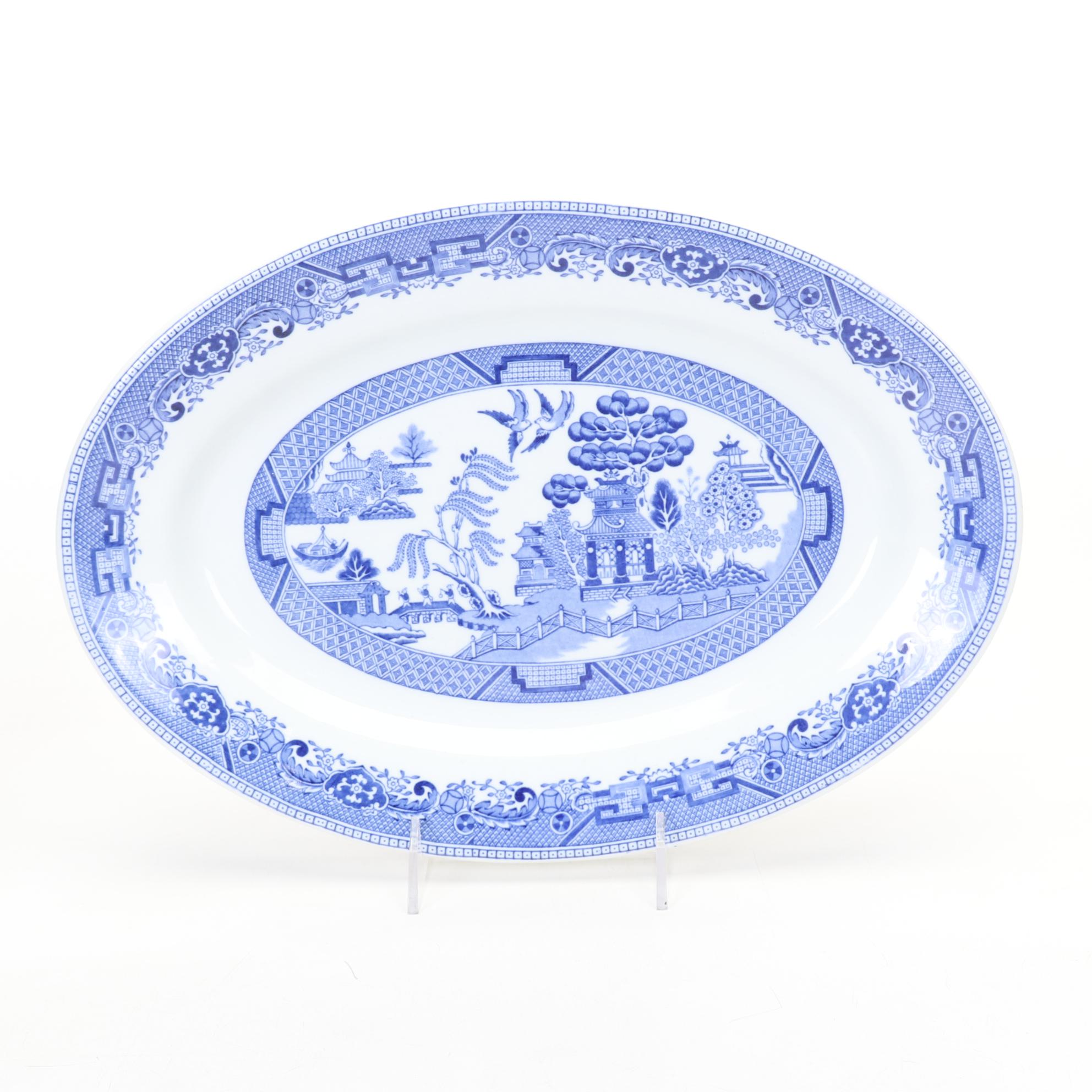 Buffalo China "Blue Willow" Dinnerware Service for Six