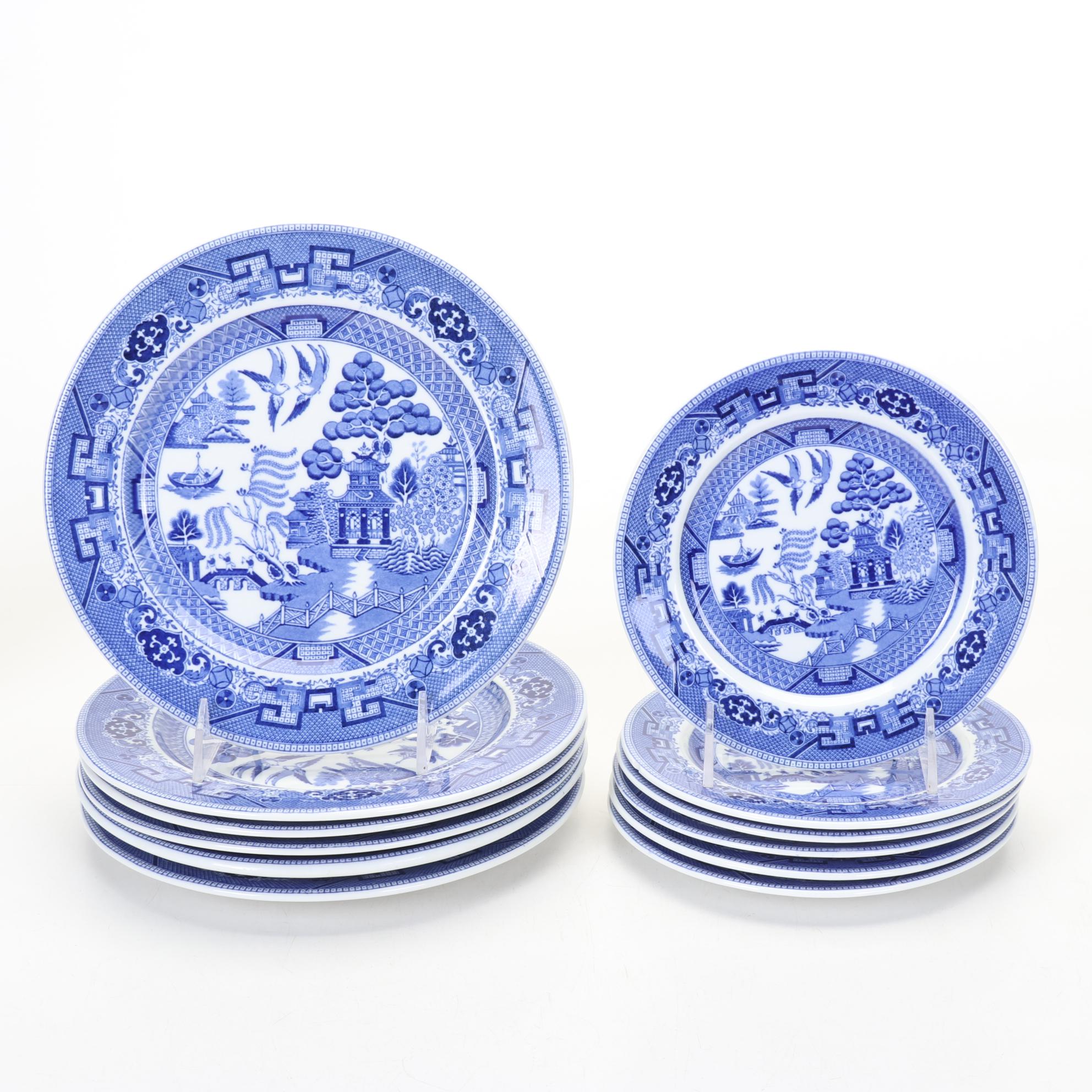 Buffalo China "Blue Willow" Dinnerware Service for Six