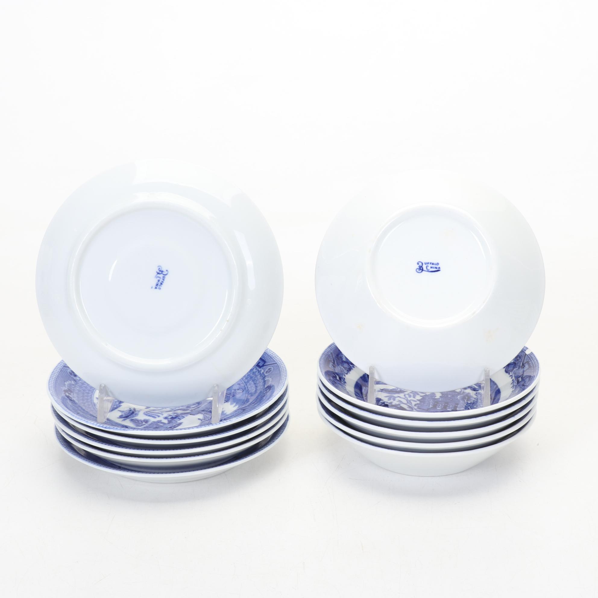 Buffalo China "Blue Willow" Dinnerware Service for Six