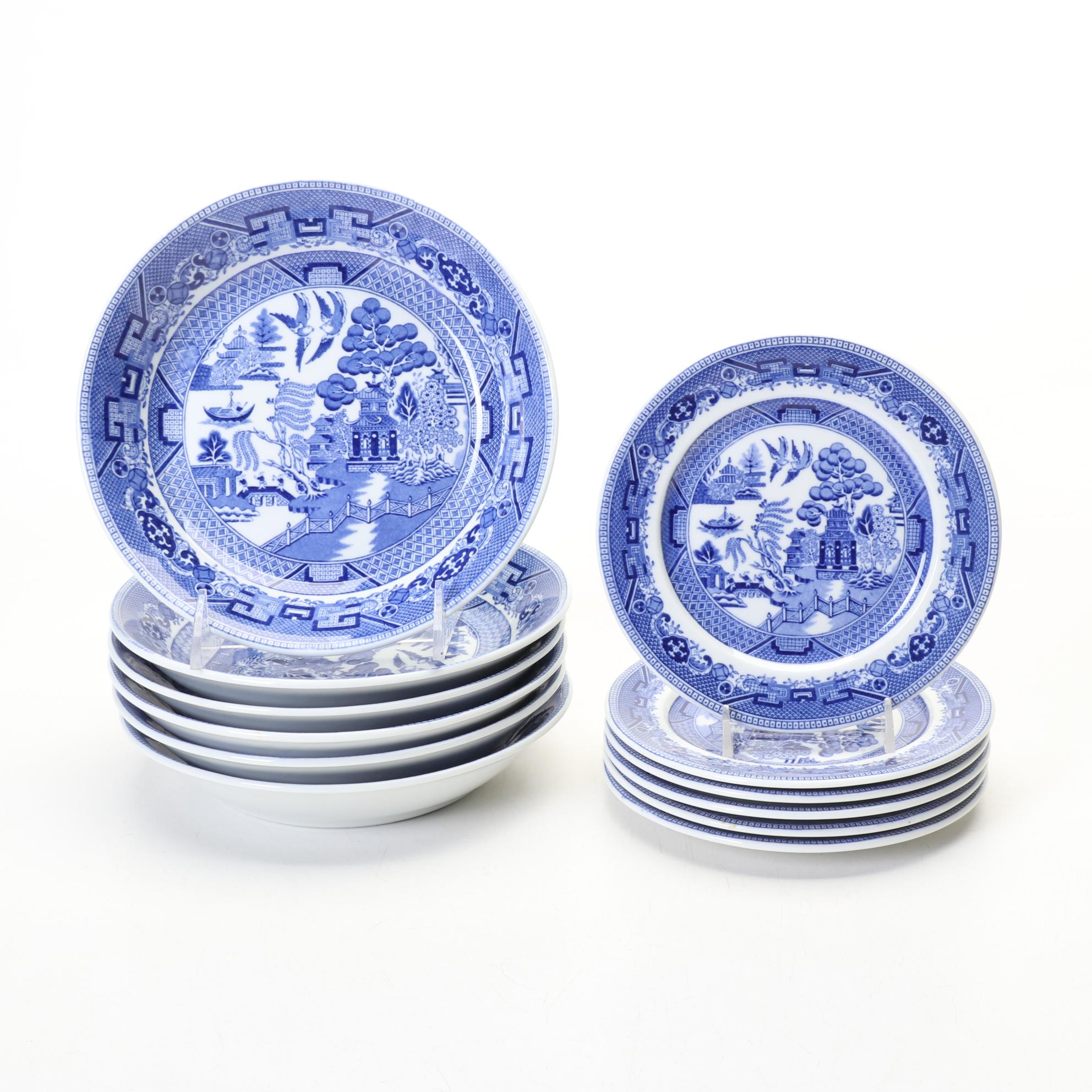 Buffalo China "Blue Willow" Dinnerware Service for Six