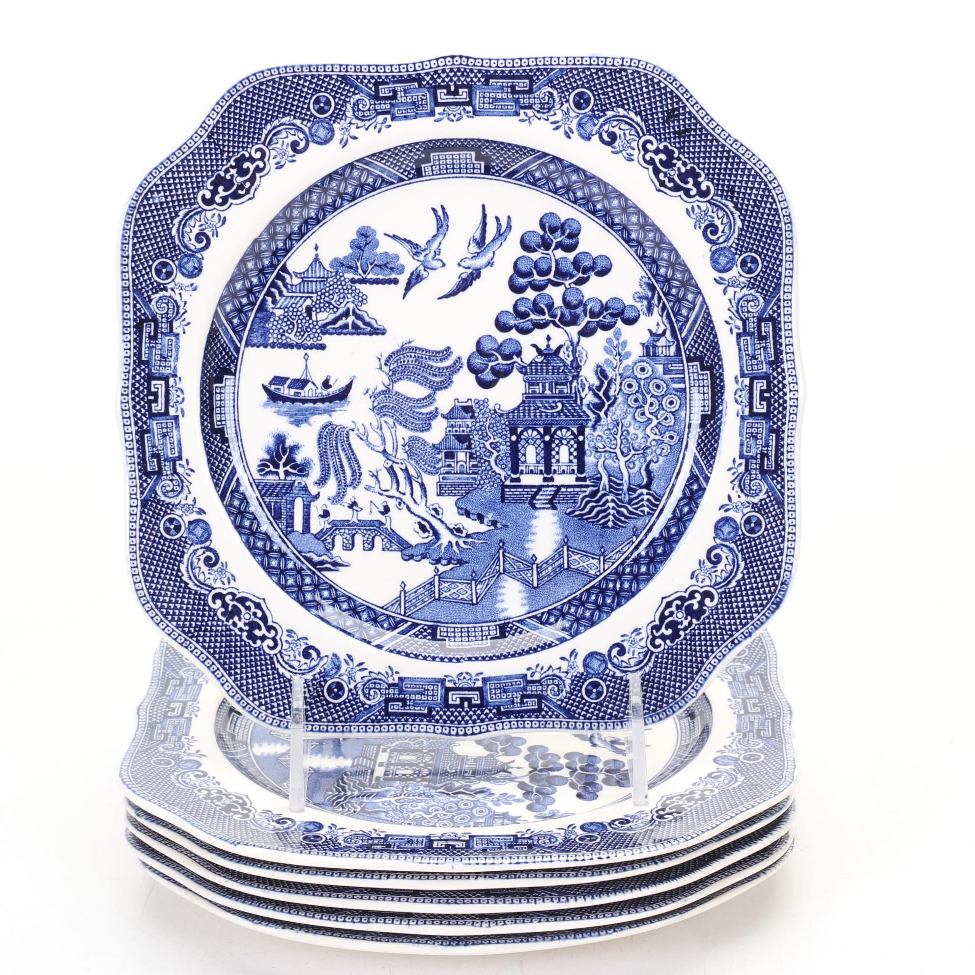Buffalo China "Blue Willow" Dinnerware Service for Six
