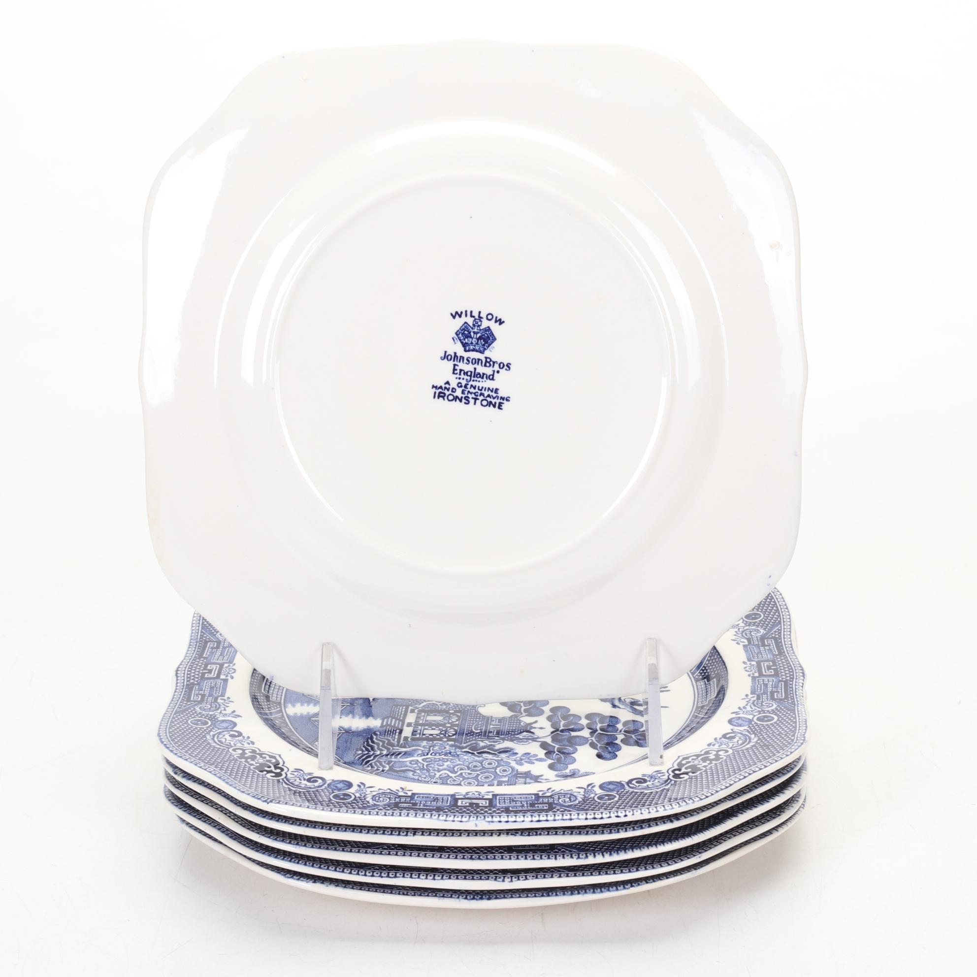 Buffalo China "Blue Willow" Dinnerware Service for Six