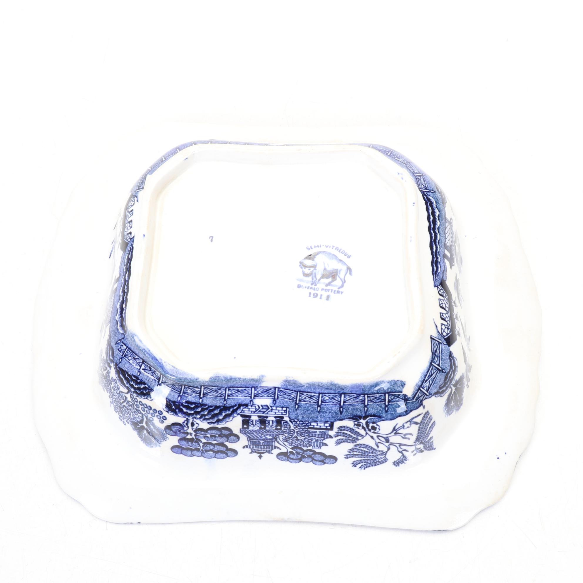 Buffalo China "Blue Willow" Dinnerware Service for Six