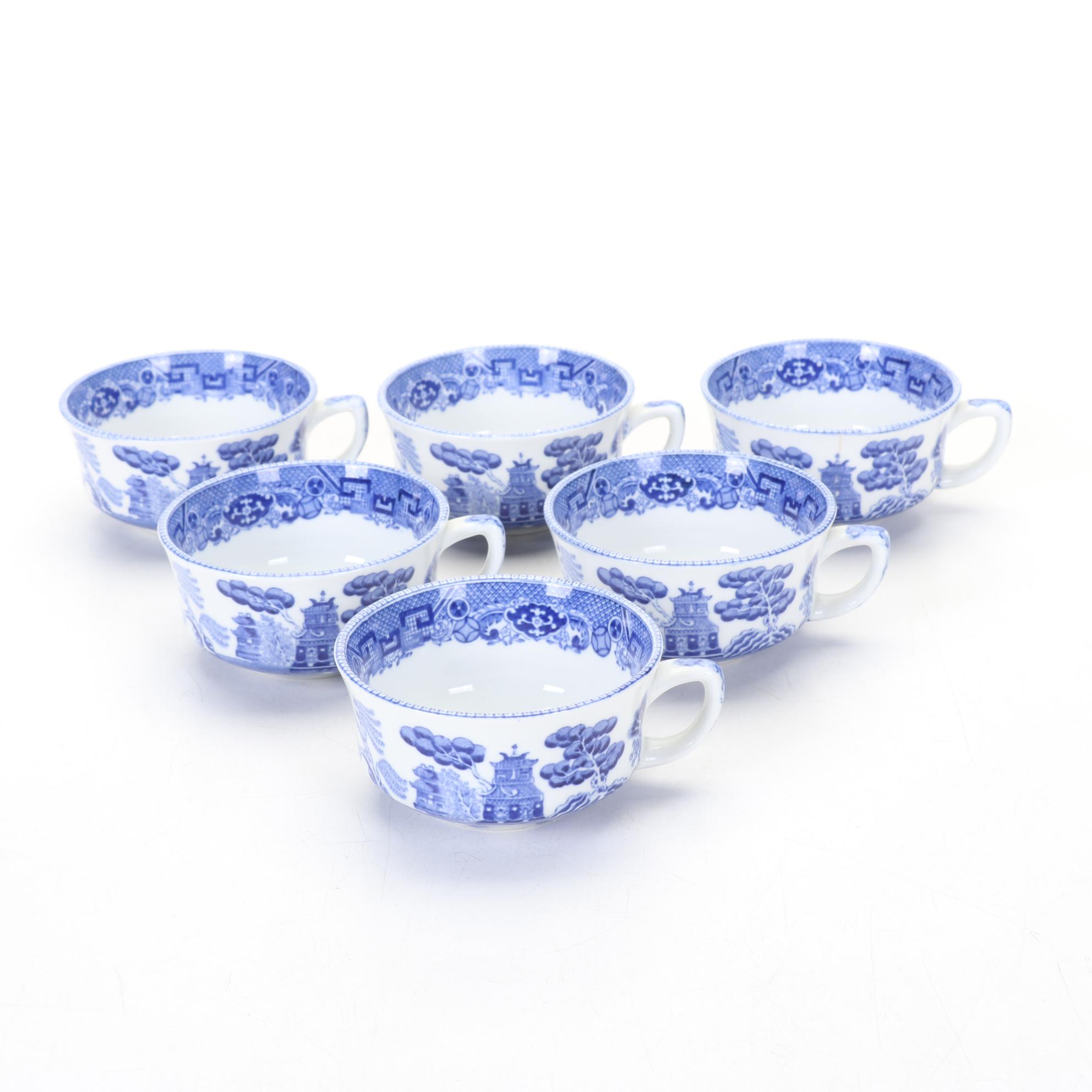 Buffalo China "Blue Willow" Dinnerware Service for Six