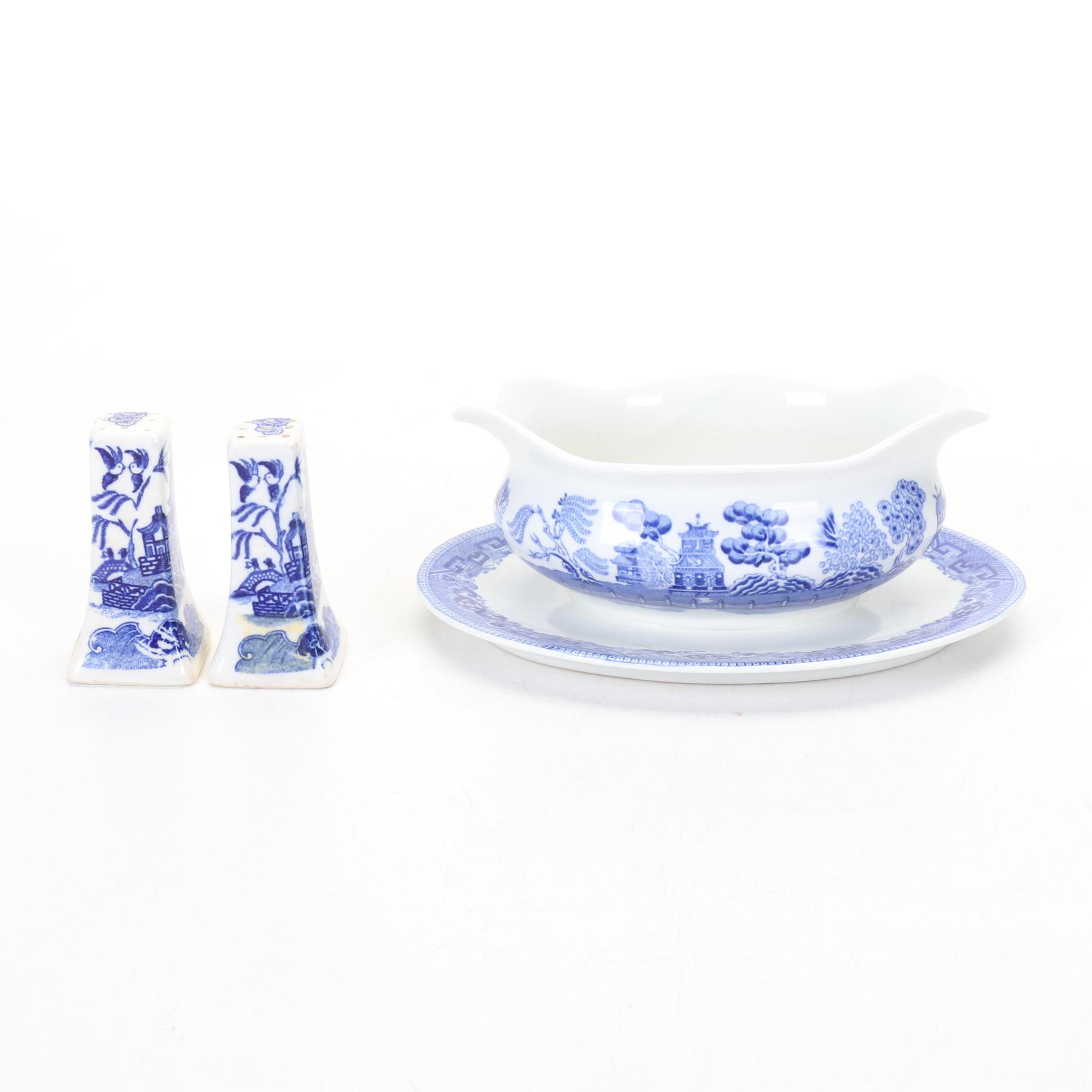 Buffalo China "Blue Willow" Dinnerware Service for Six