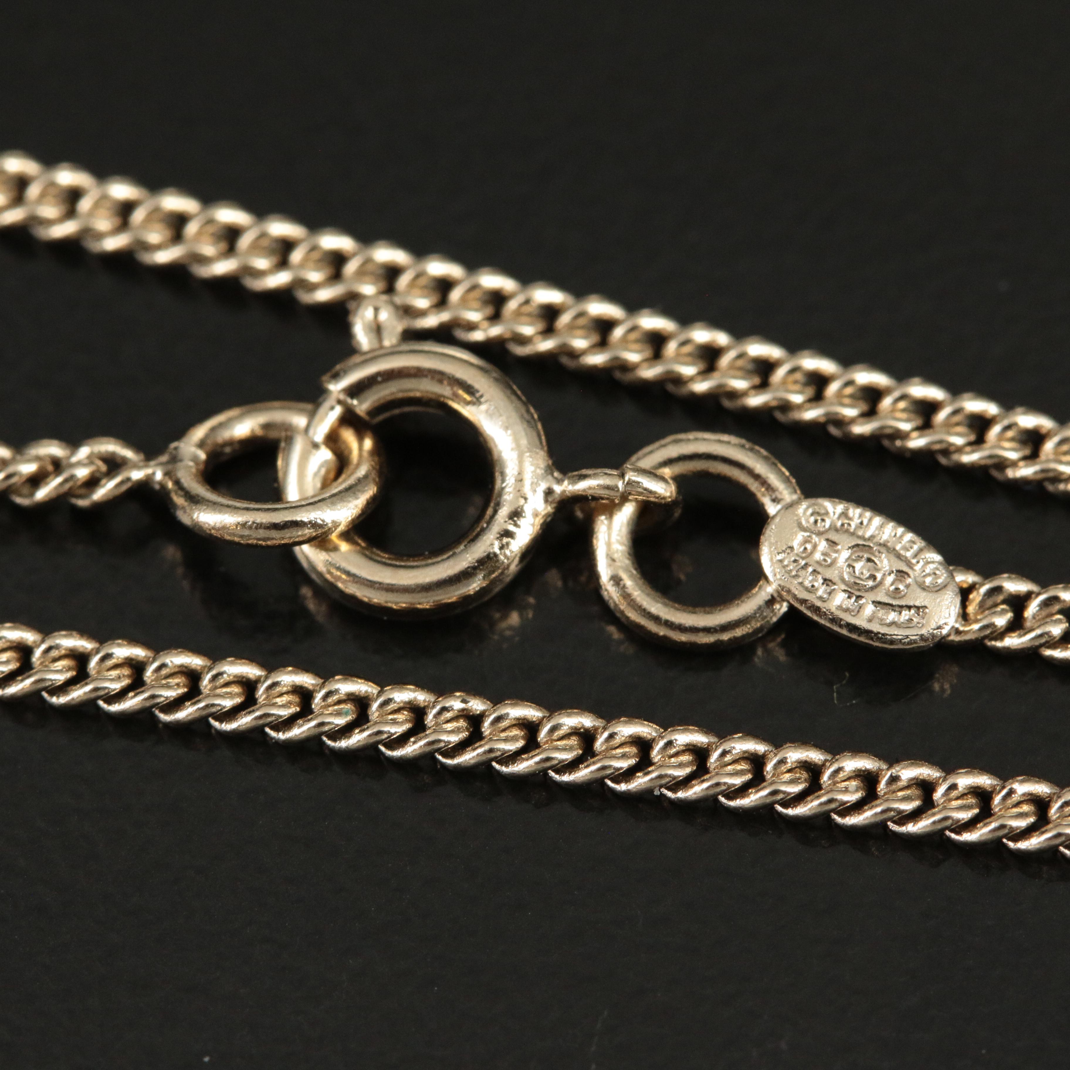 Chanel CC Logo Pink Quilted Tile Charm Necklace 2005